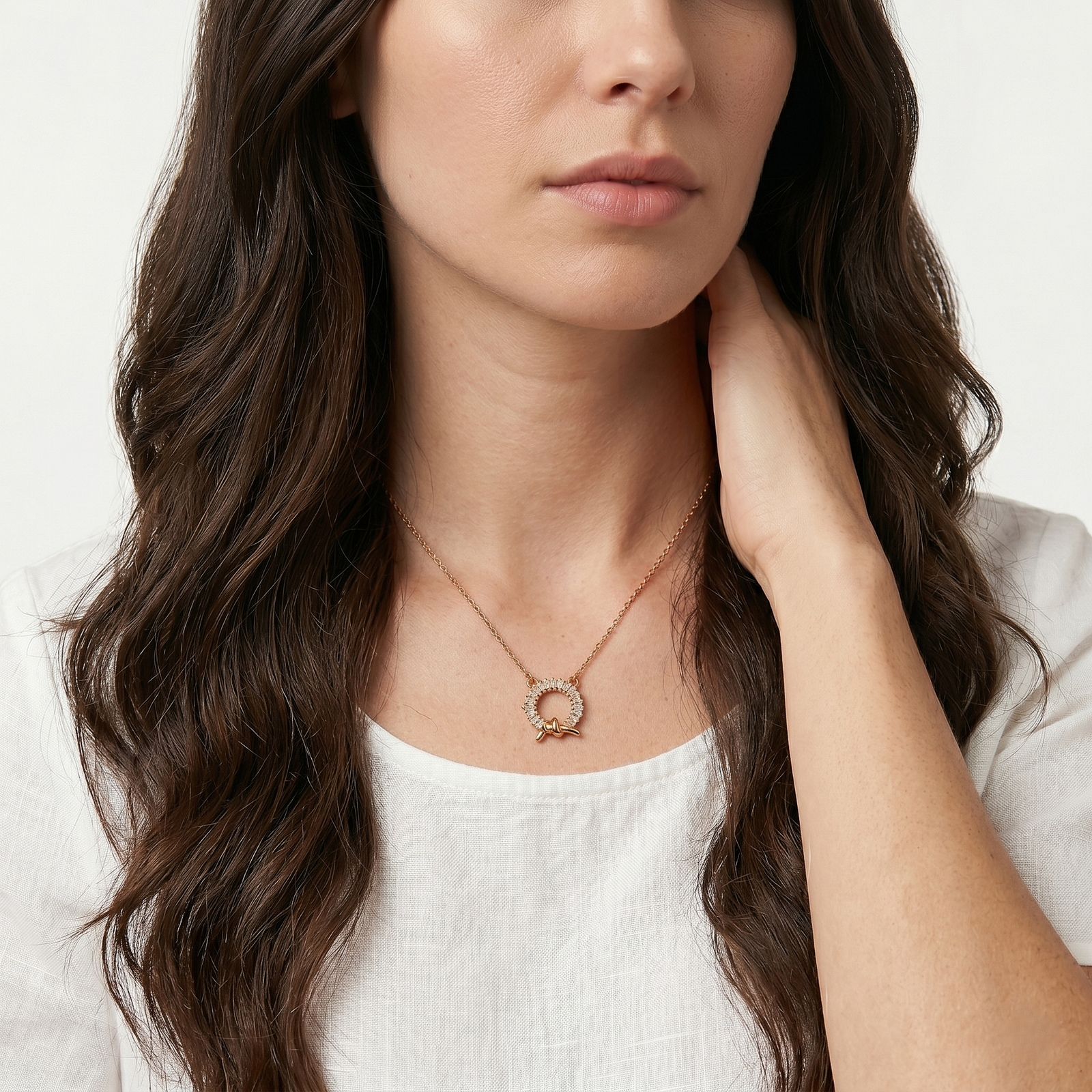 Crystal Halo Knot Charm Chain