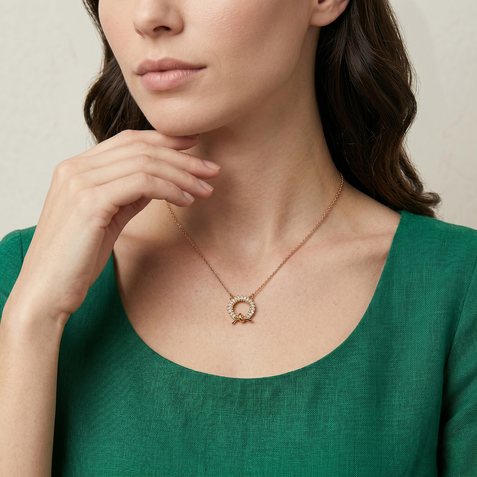 Crystal Halo Knot Charm Chain