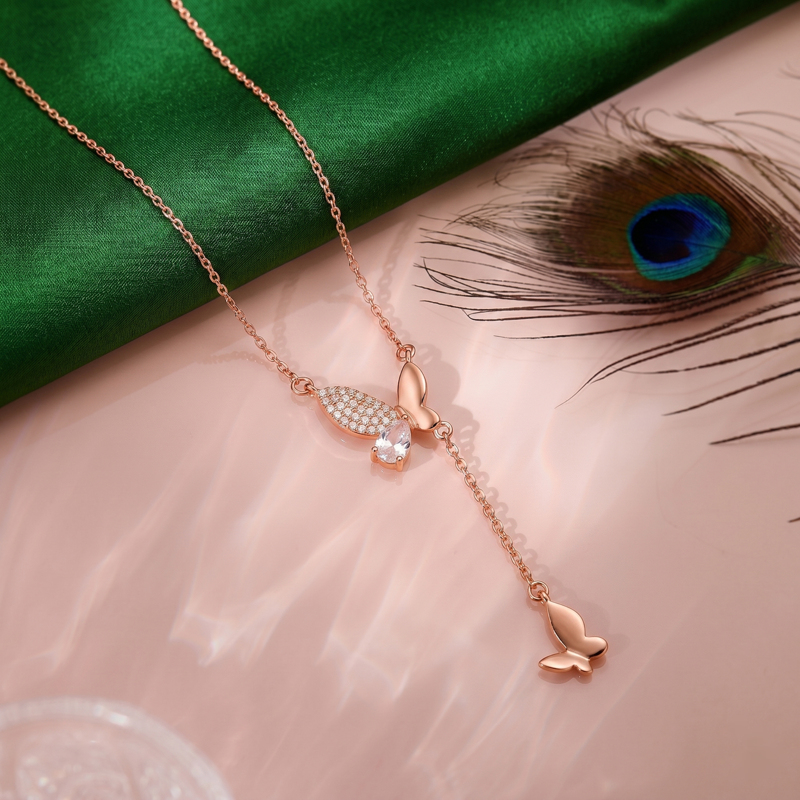 Golden Butterfly Drop Chain