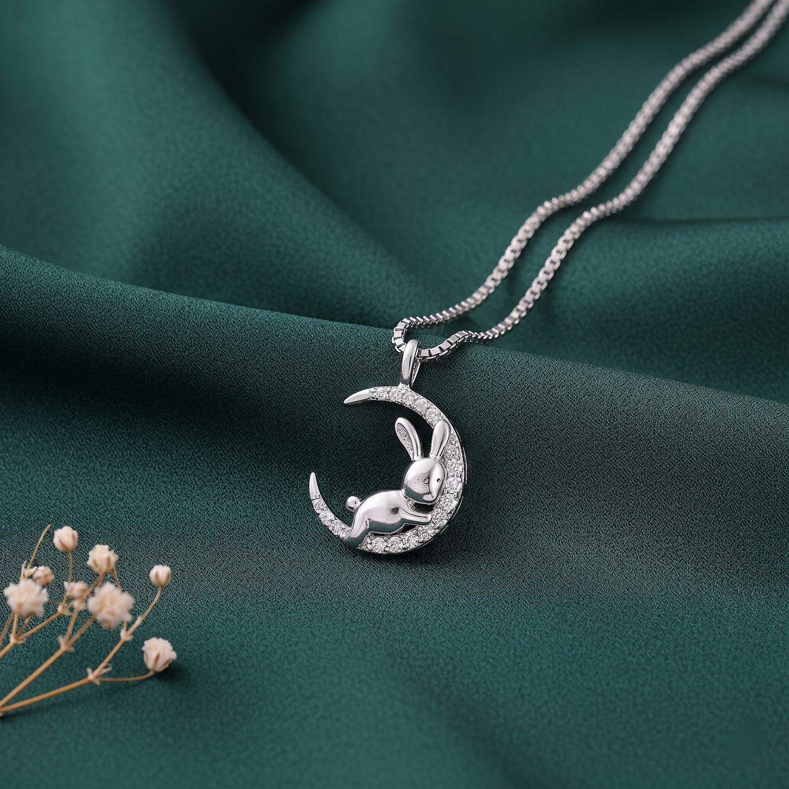 Moonlight Bunny Crystal Charm Chain