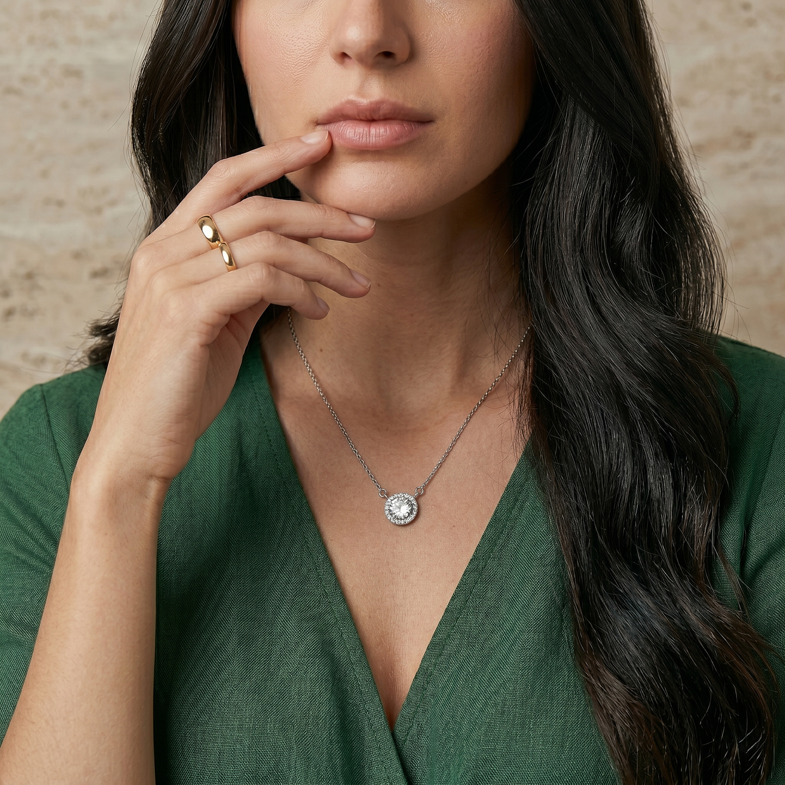 Classic Halo Crystal Solitaire Chain