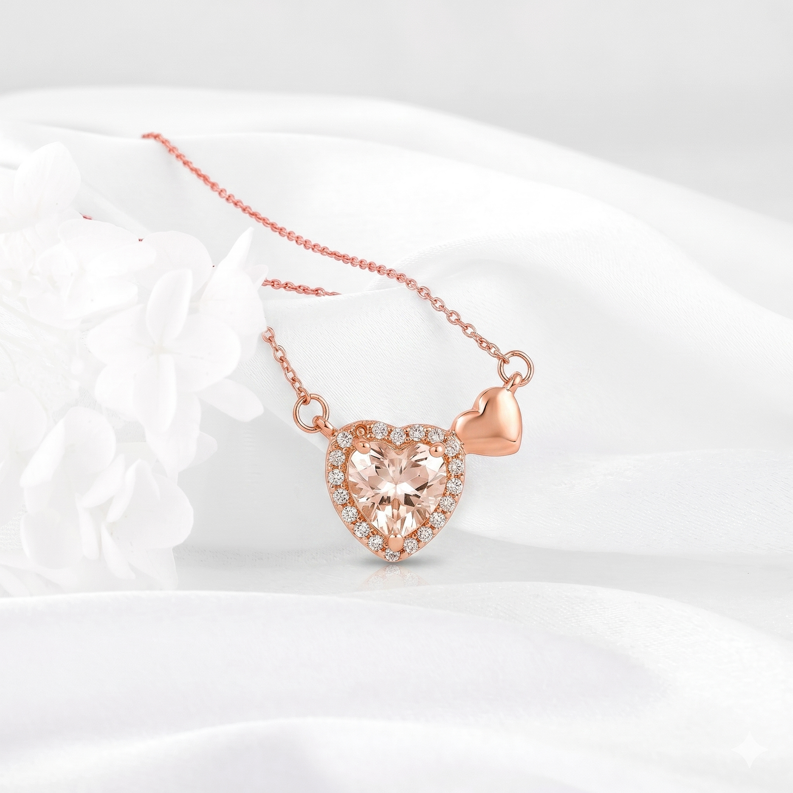 Twin Heart Crystal Charm Chain