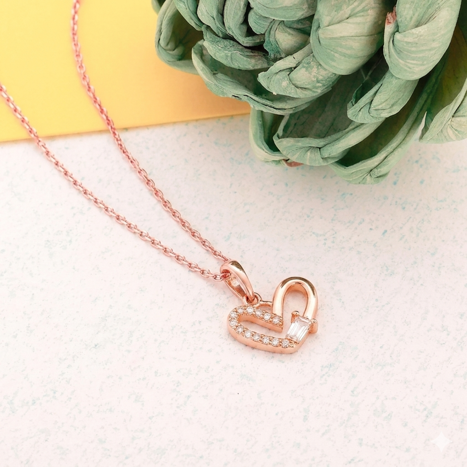 Modern Heart Spark Crystal Chain