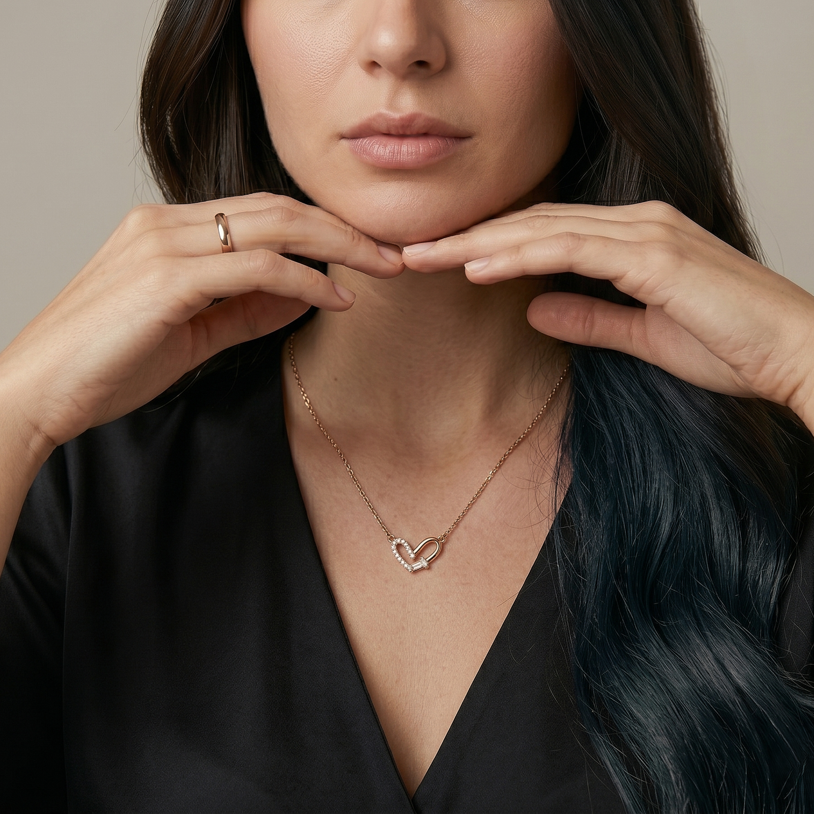 Modern Heart Spark Crystal Chain