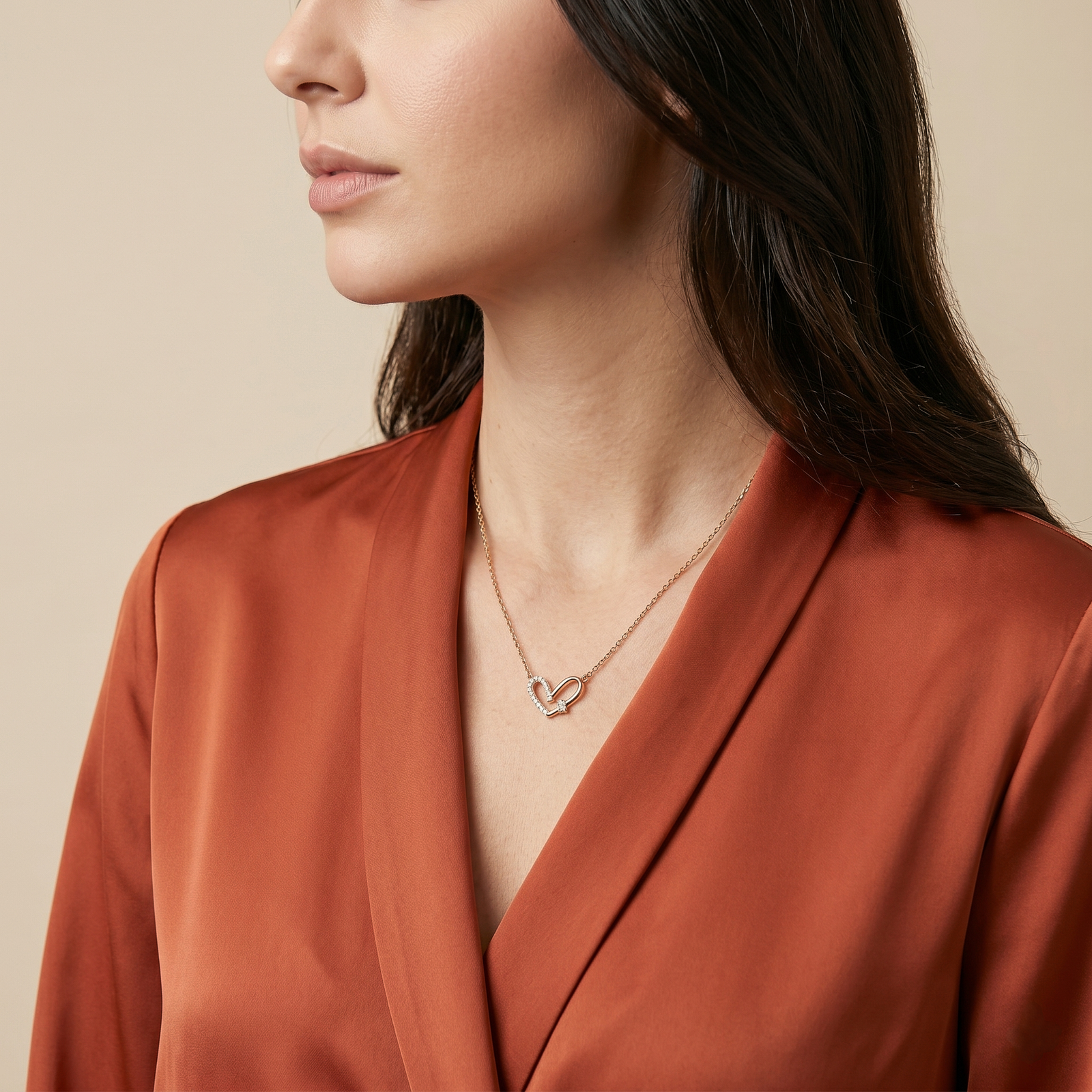 Modern Heart Spark Crystal Chain