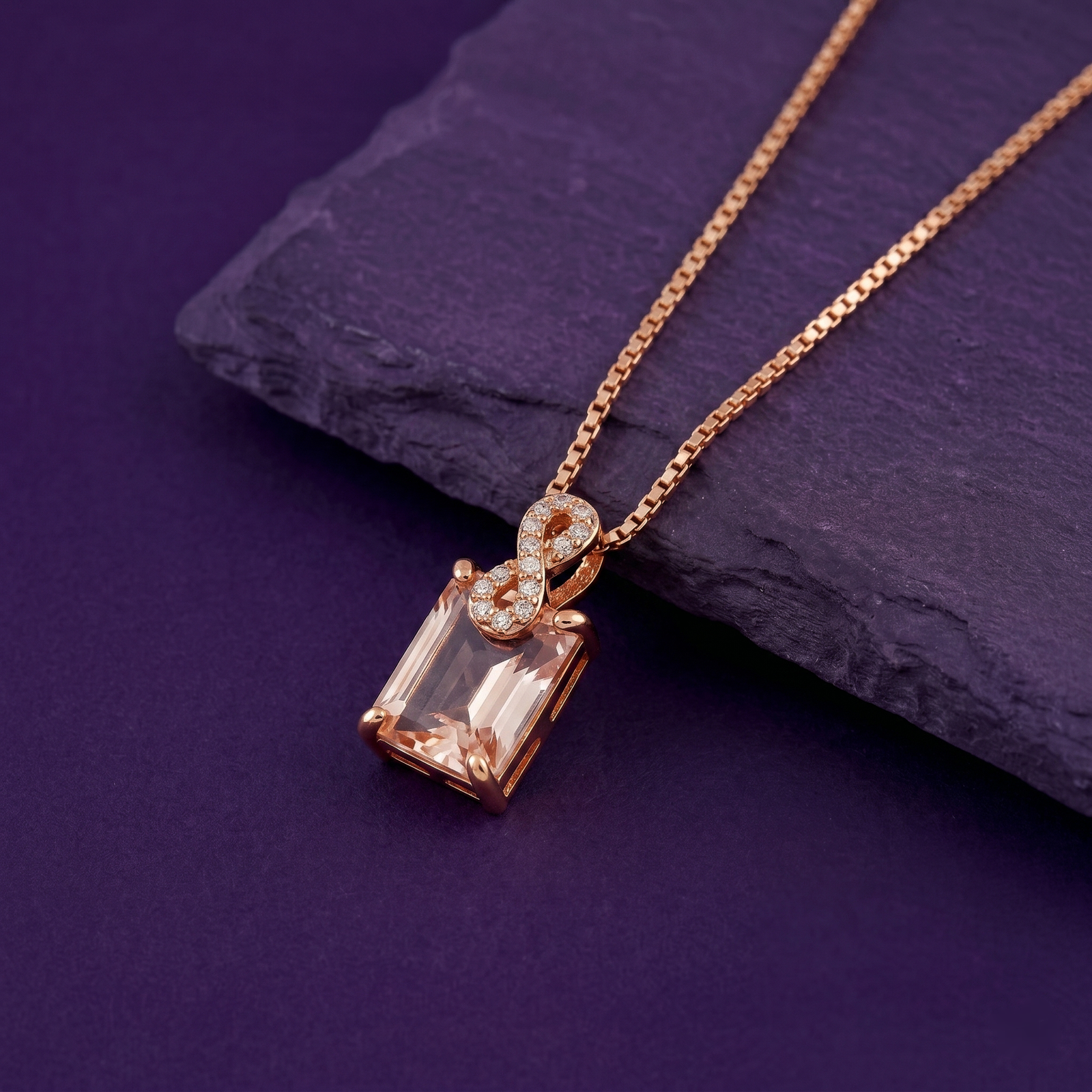 Infinity Crystal Drop Silver Chain