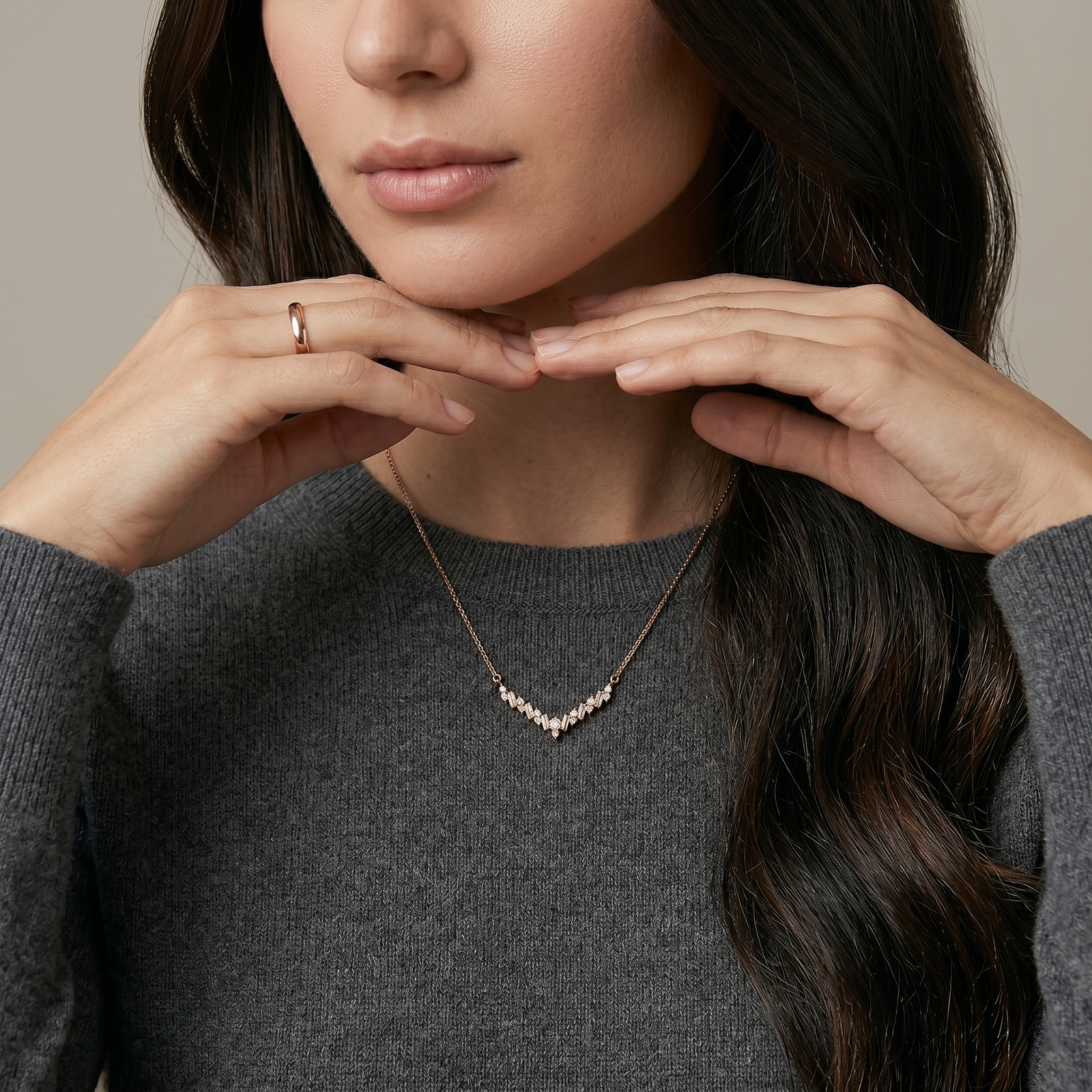 Radiant Arc Crystal Silver Chain