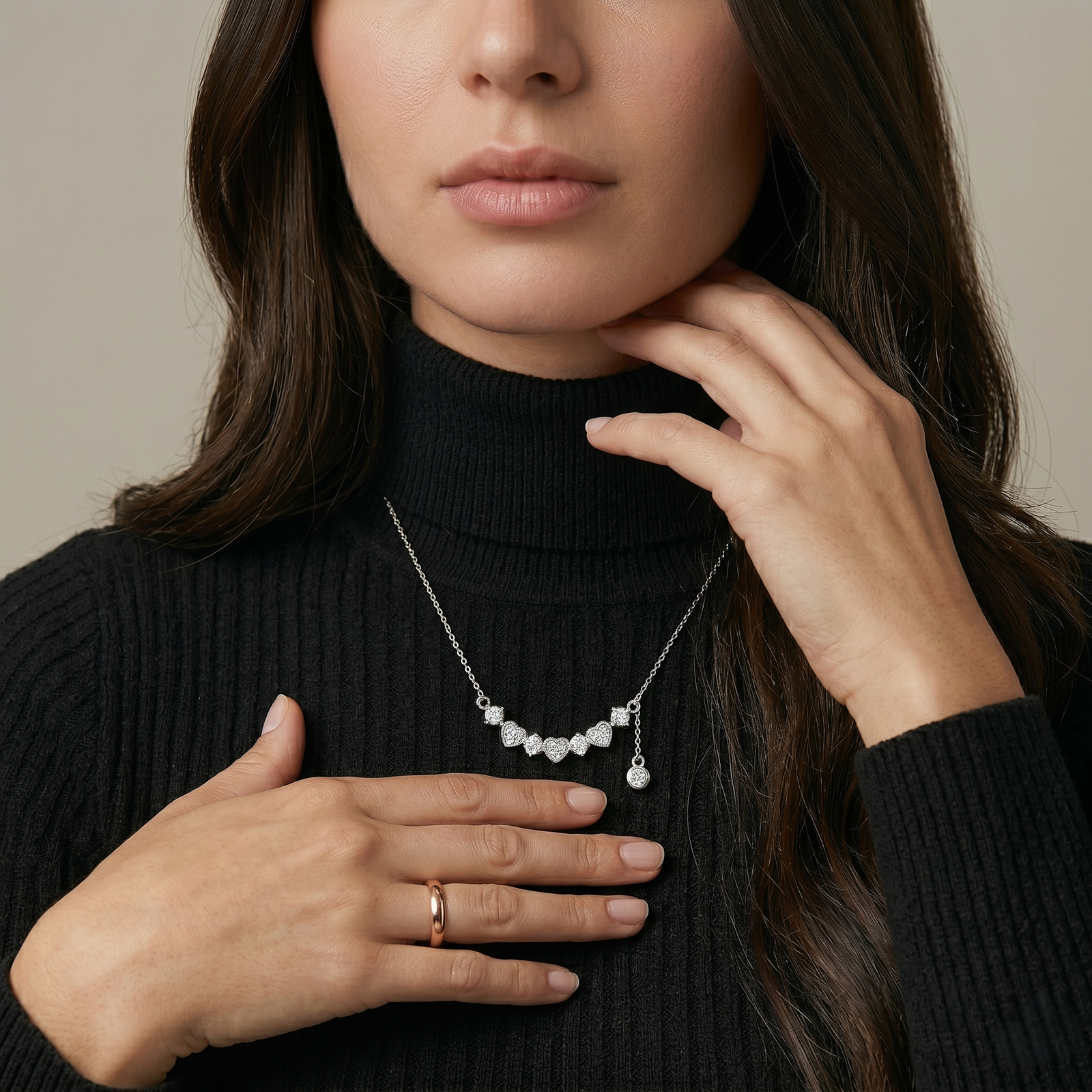 Sparkling Heart Harmony Silver Chain
