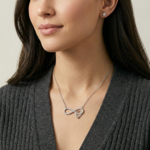 Infinity Love Ring Silver Chain hover