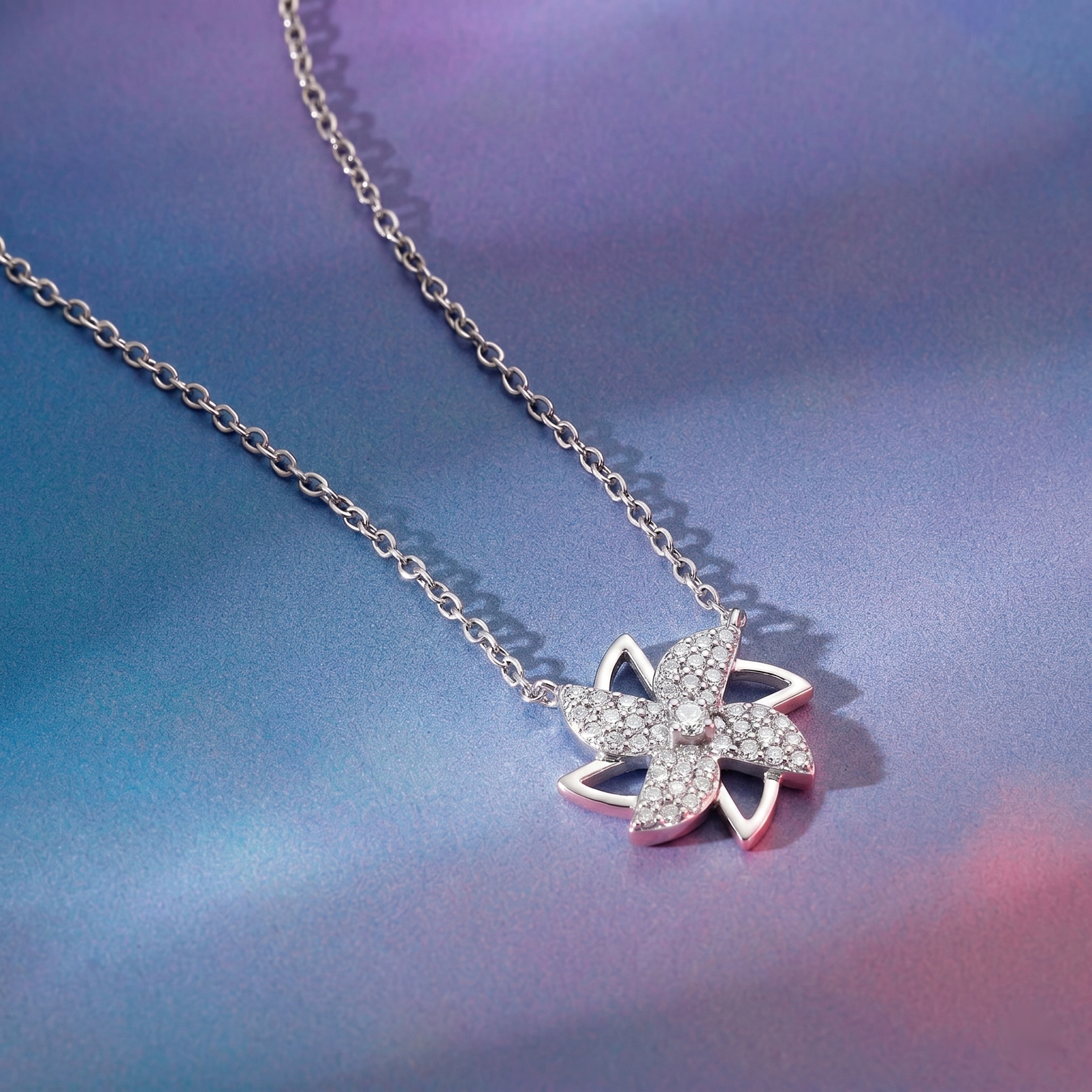 Crystal Blossom Silver Chain