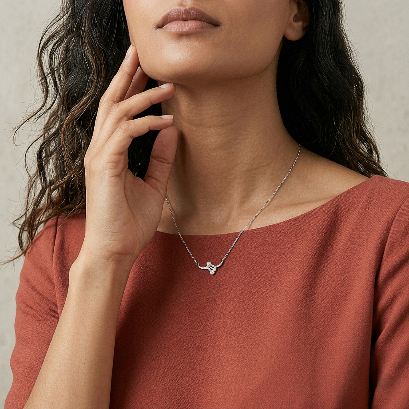 Crystal Wave Silver Chain