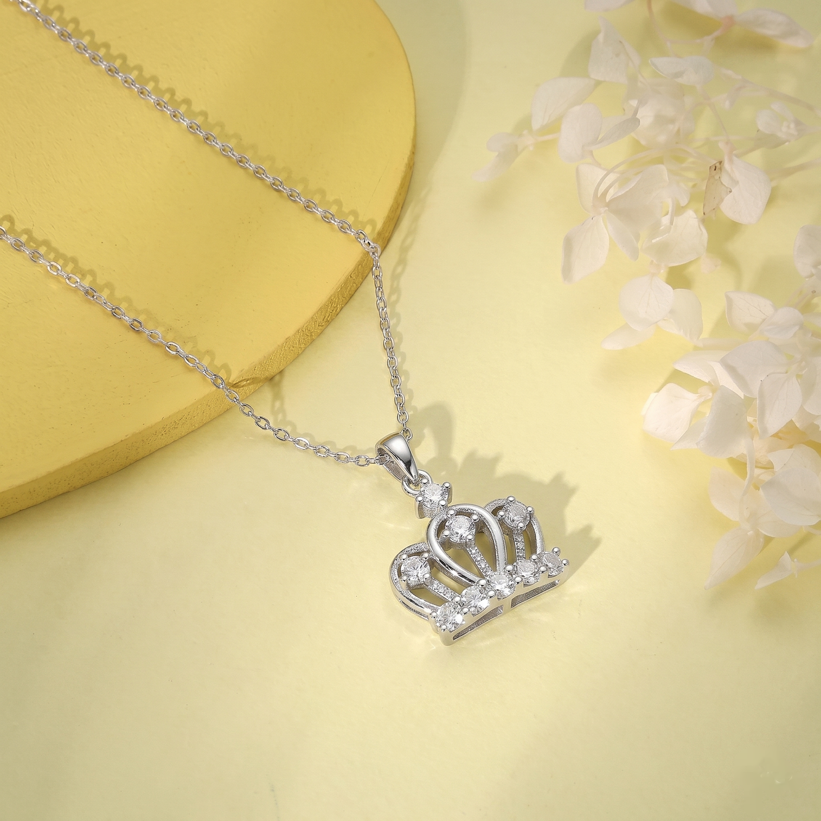 Royal Crown Pendant Silver Chain