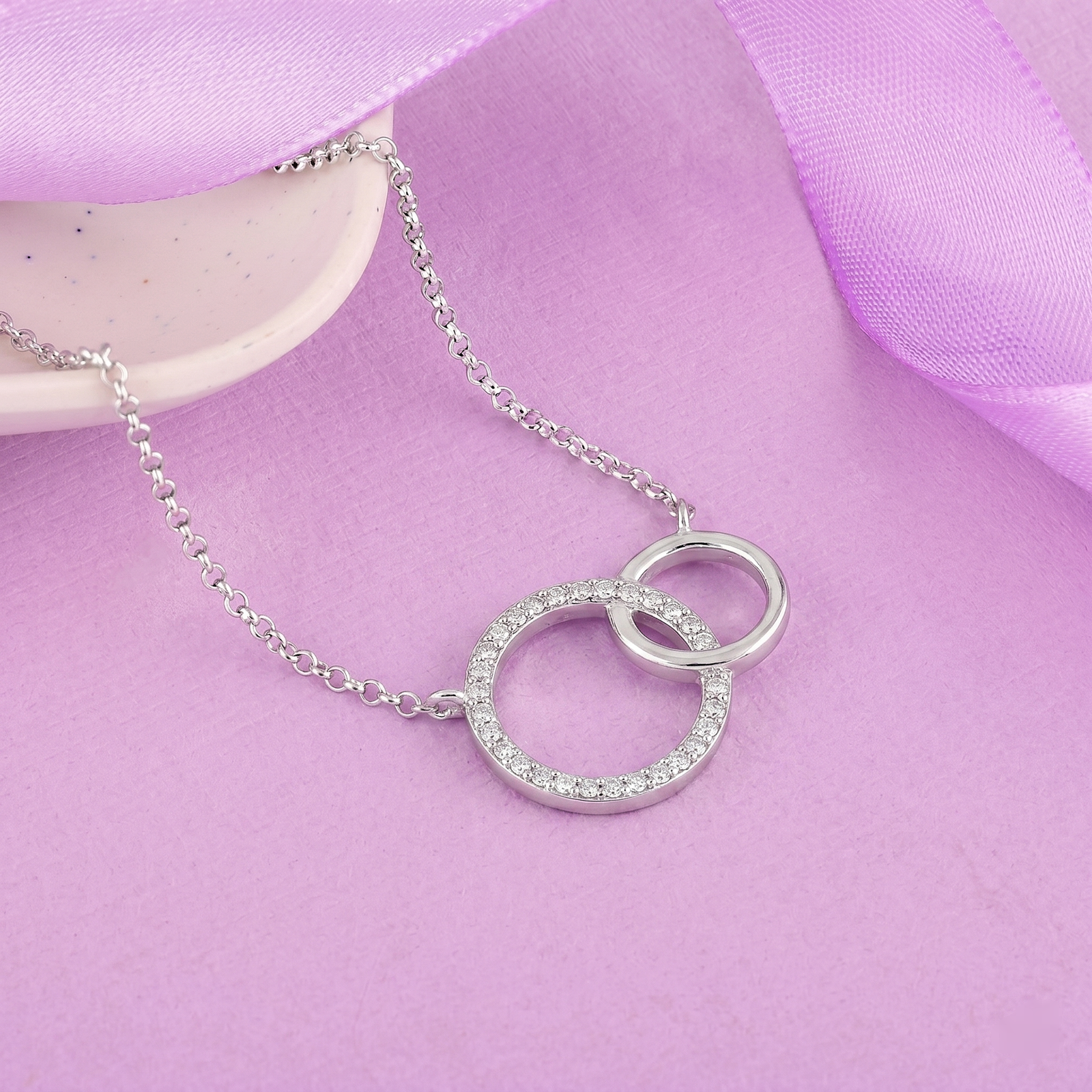 Twin Circle Harmony Silver Chain