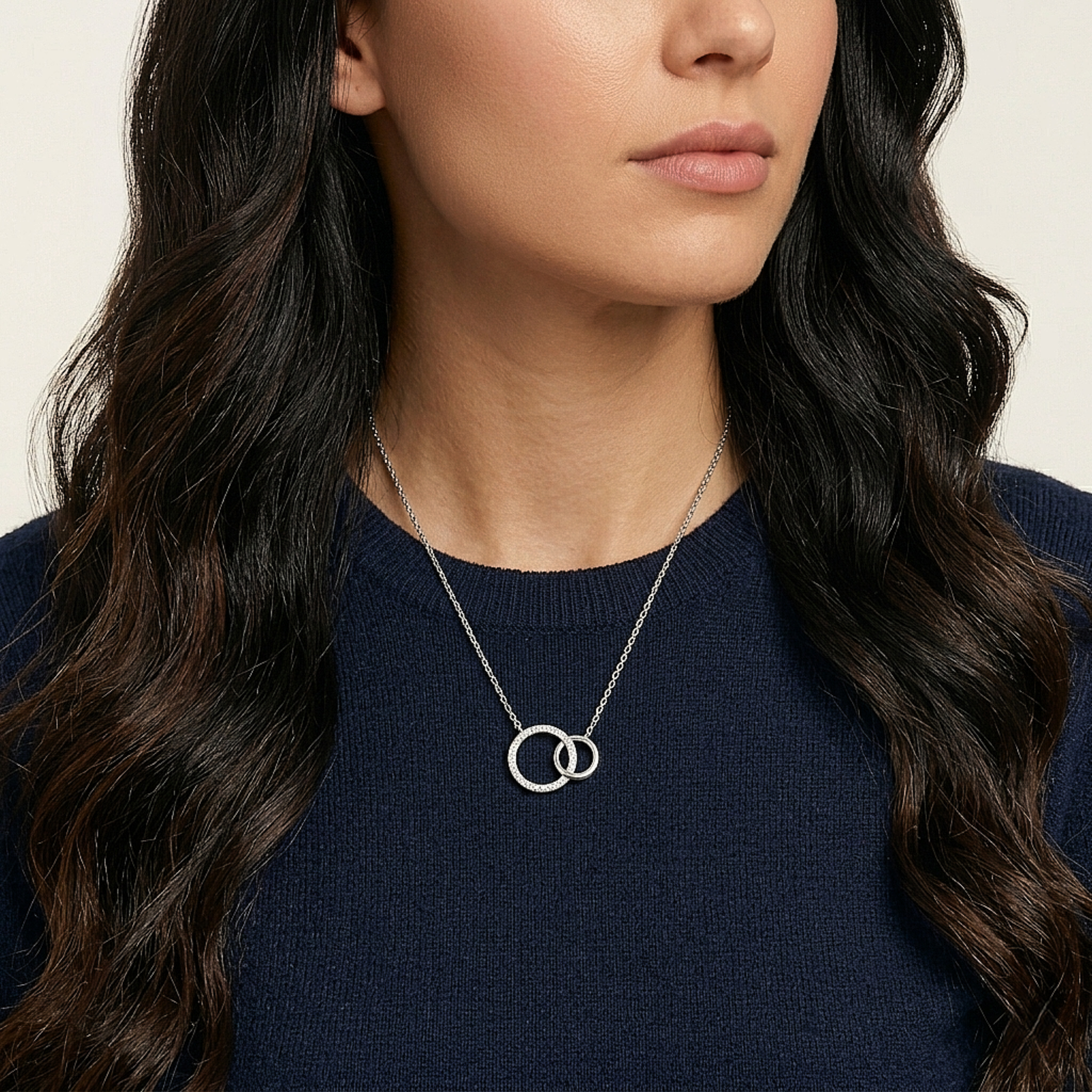 Twin Circle Harmony Silver Chain