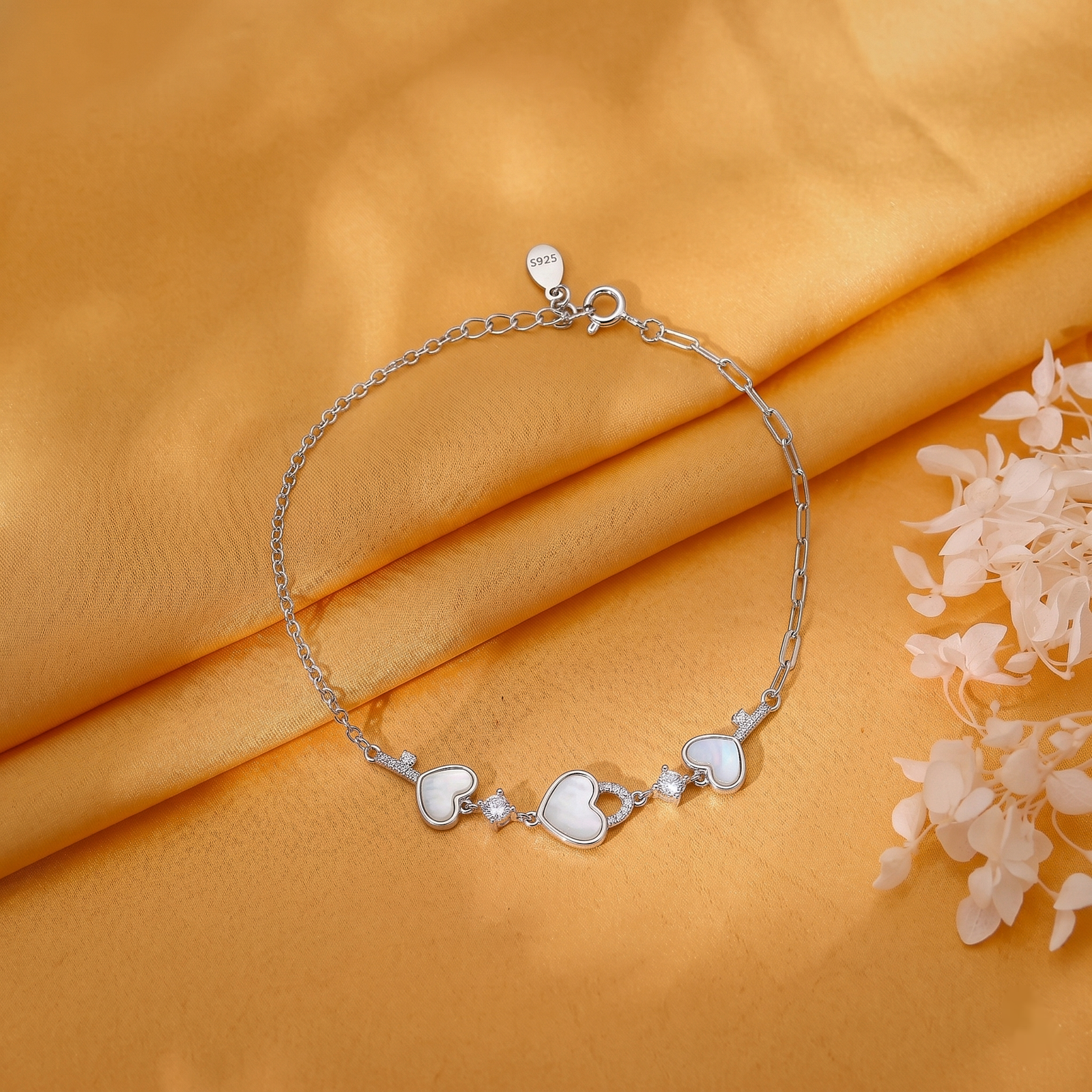 Sweet Heart Charm Silver Bracelet