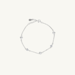 Minimal Heart Charm Silver Bracelet