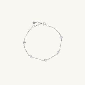 Minimal Heart Charm Silver Bracelet