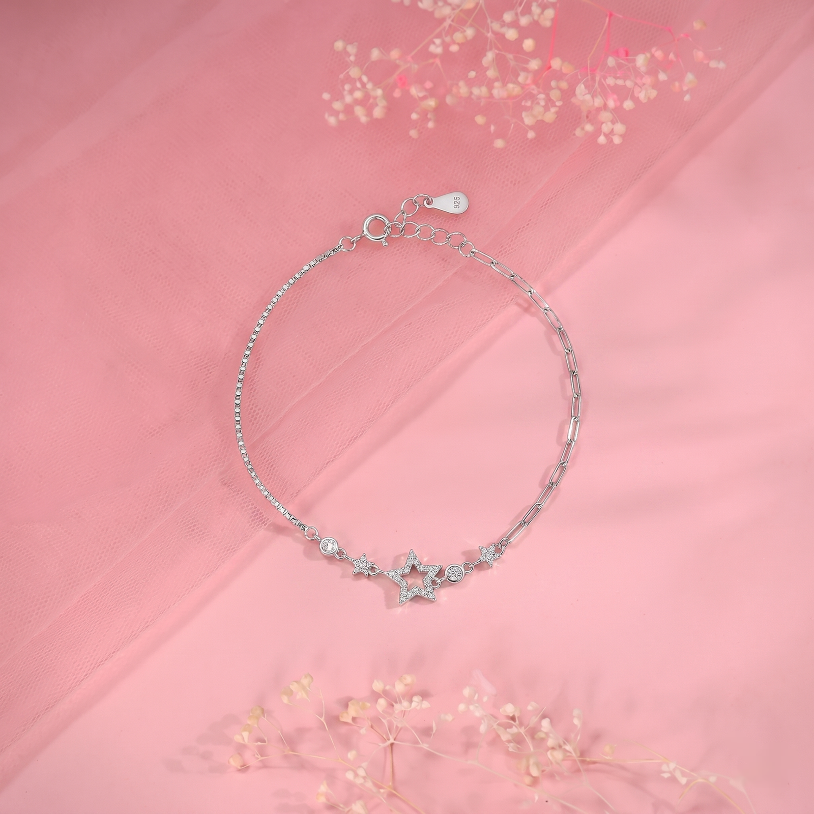 Celestial Star Spark Silver Bracelet