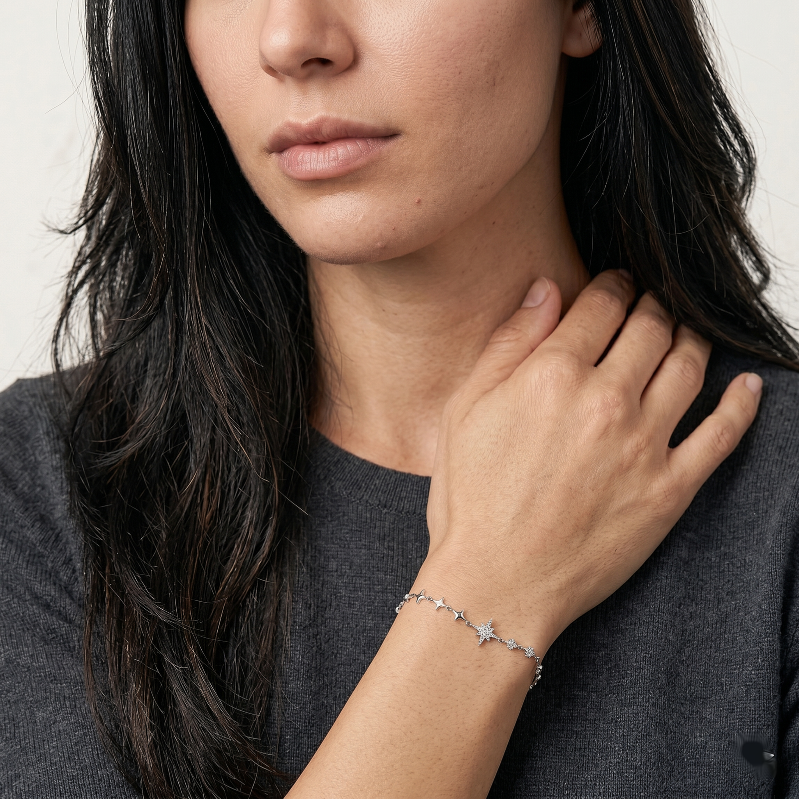 Celestial Star Line Silver Bracelet