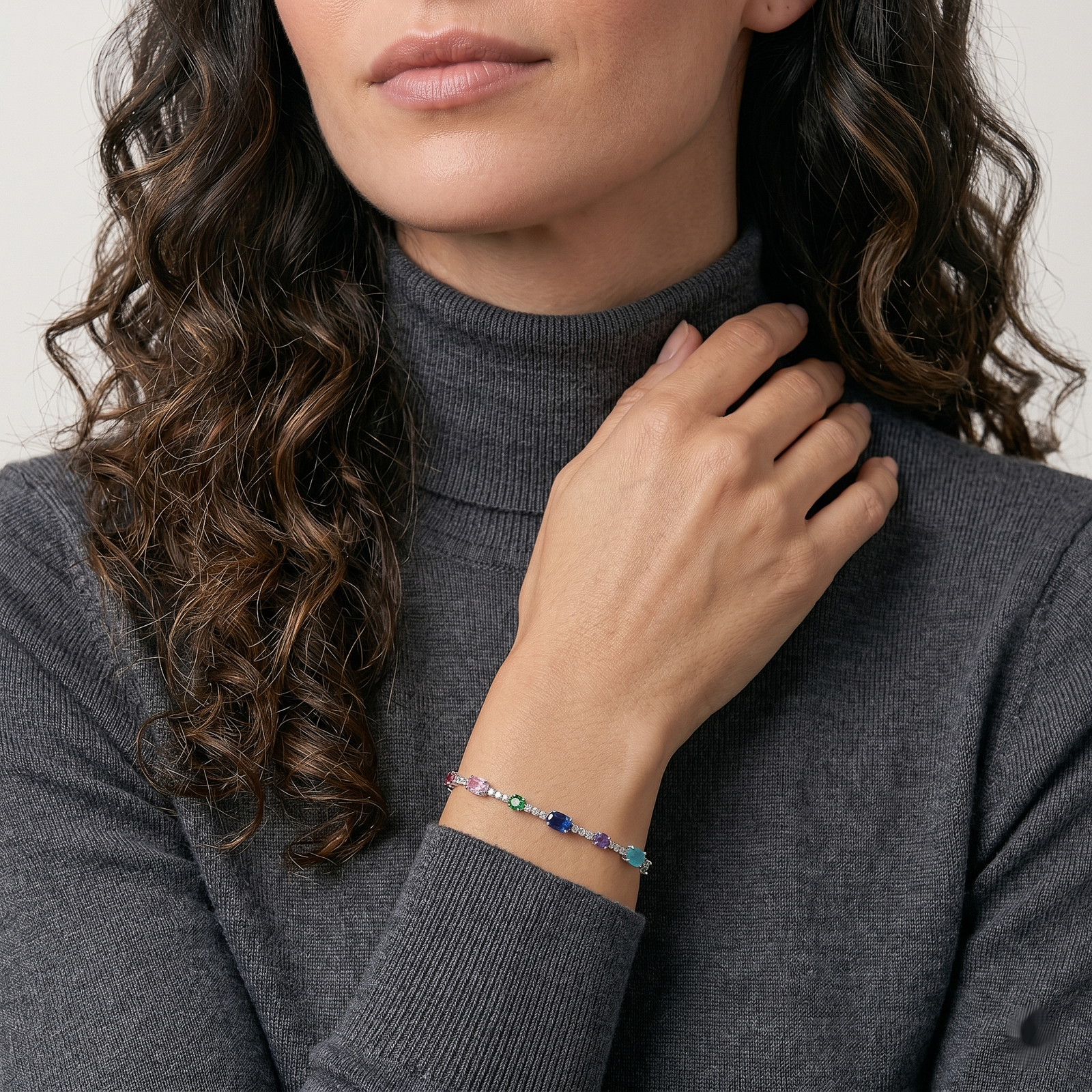 Prism Glow Crystal Silver Bracelet