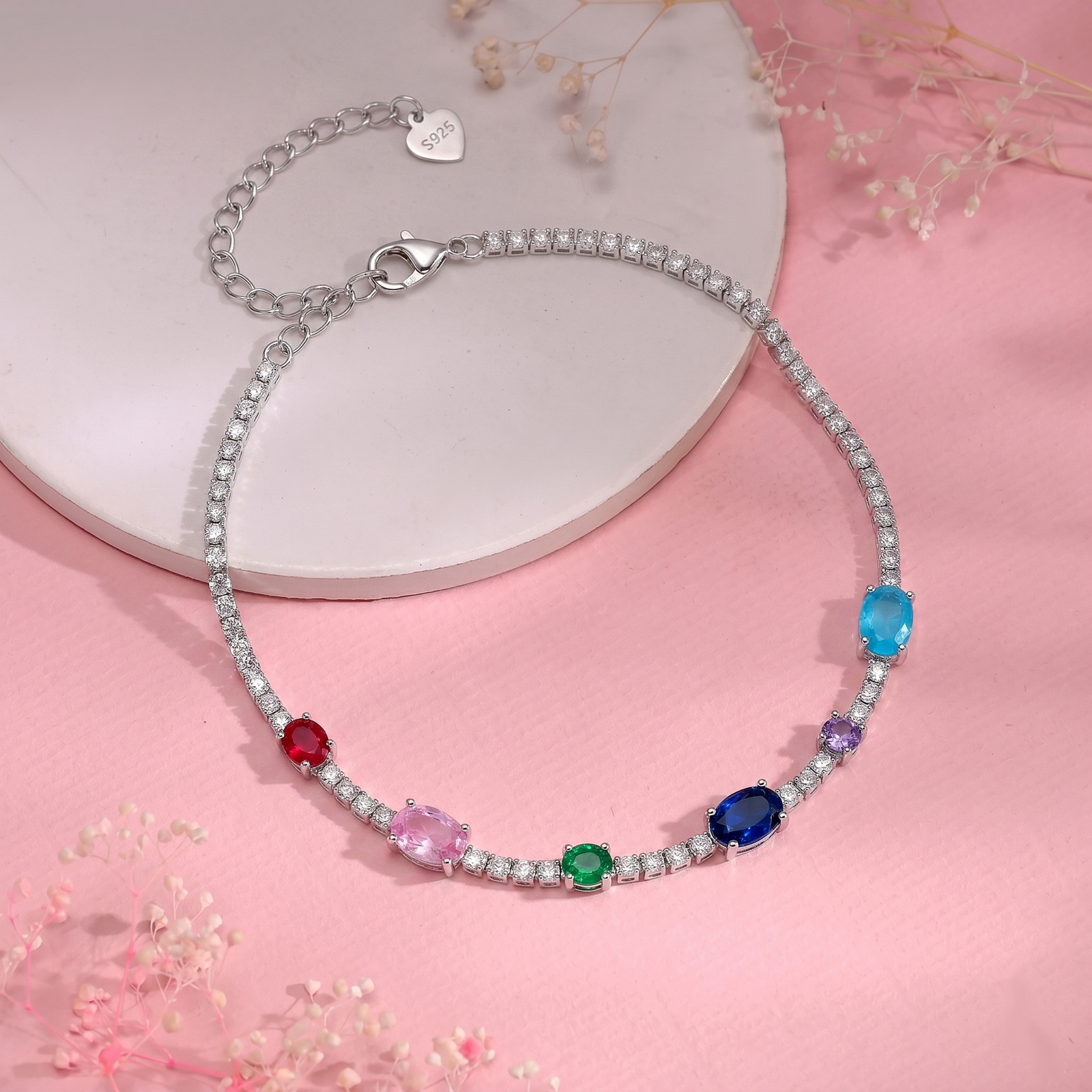 Prism Glow Crystal Silver Bracelet