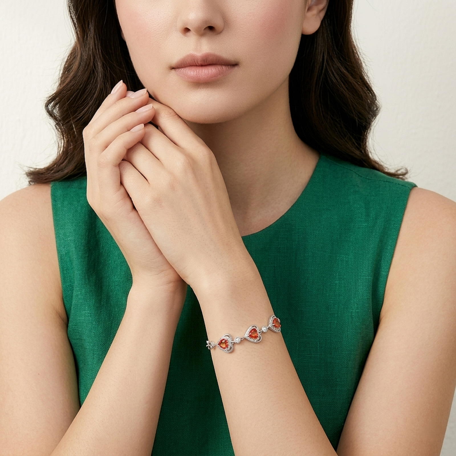 Radiant Trio Heart Silver Bracelet