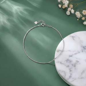 Minimal Snake Silver Anklet hover