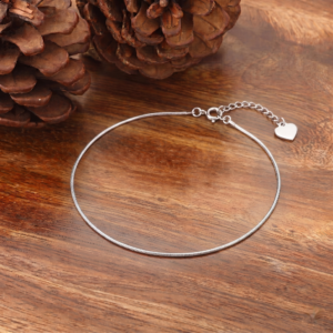 Classic Smooth Silver Anklet hover