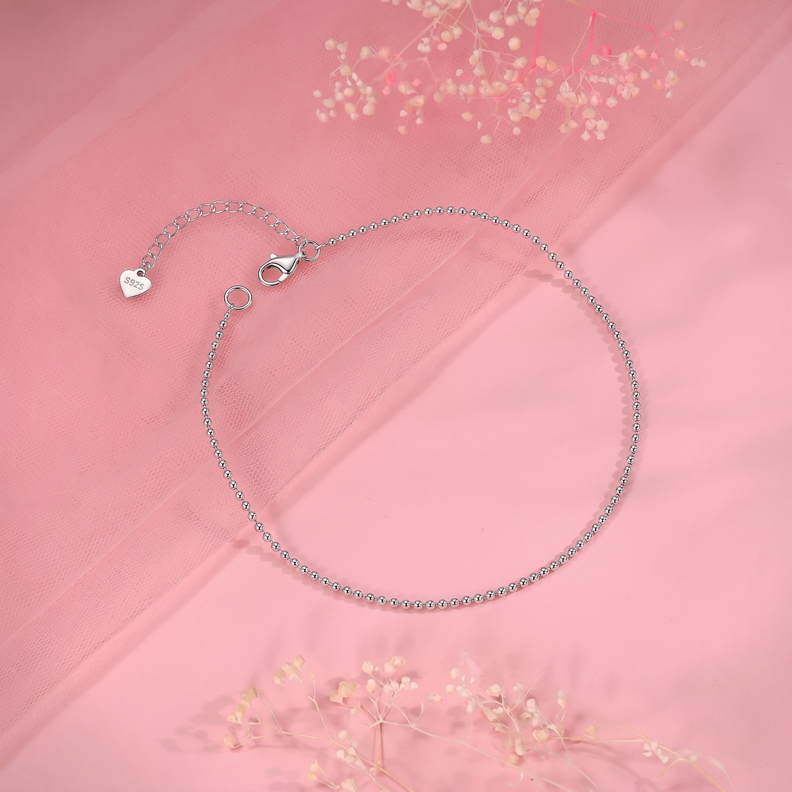 Minimal Dot Silver Anklet