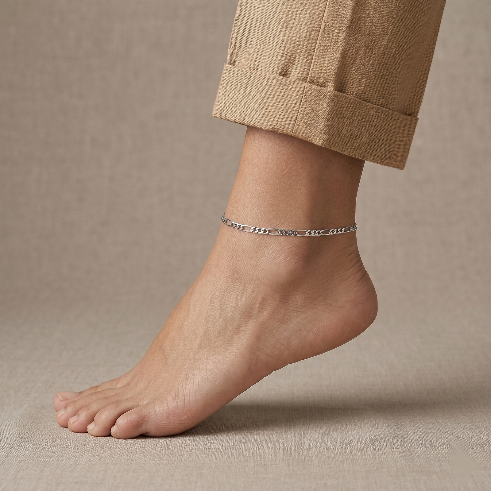 Classic Figaro Link Silver Anklet