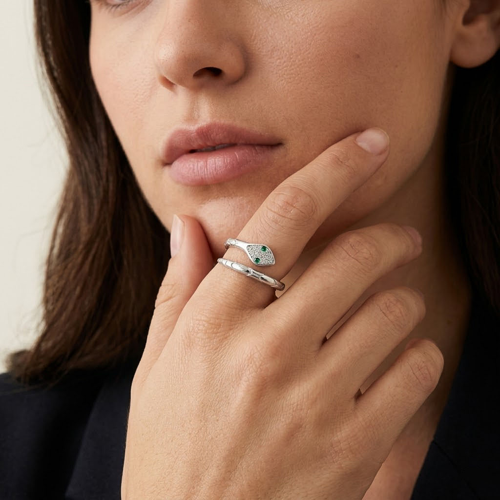 Mystic Snake Wrap Silver Ring