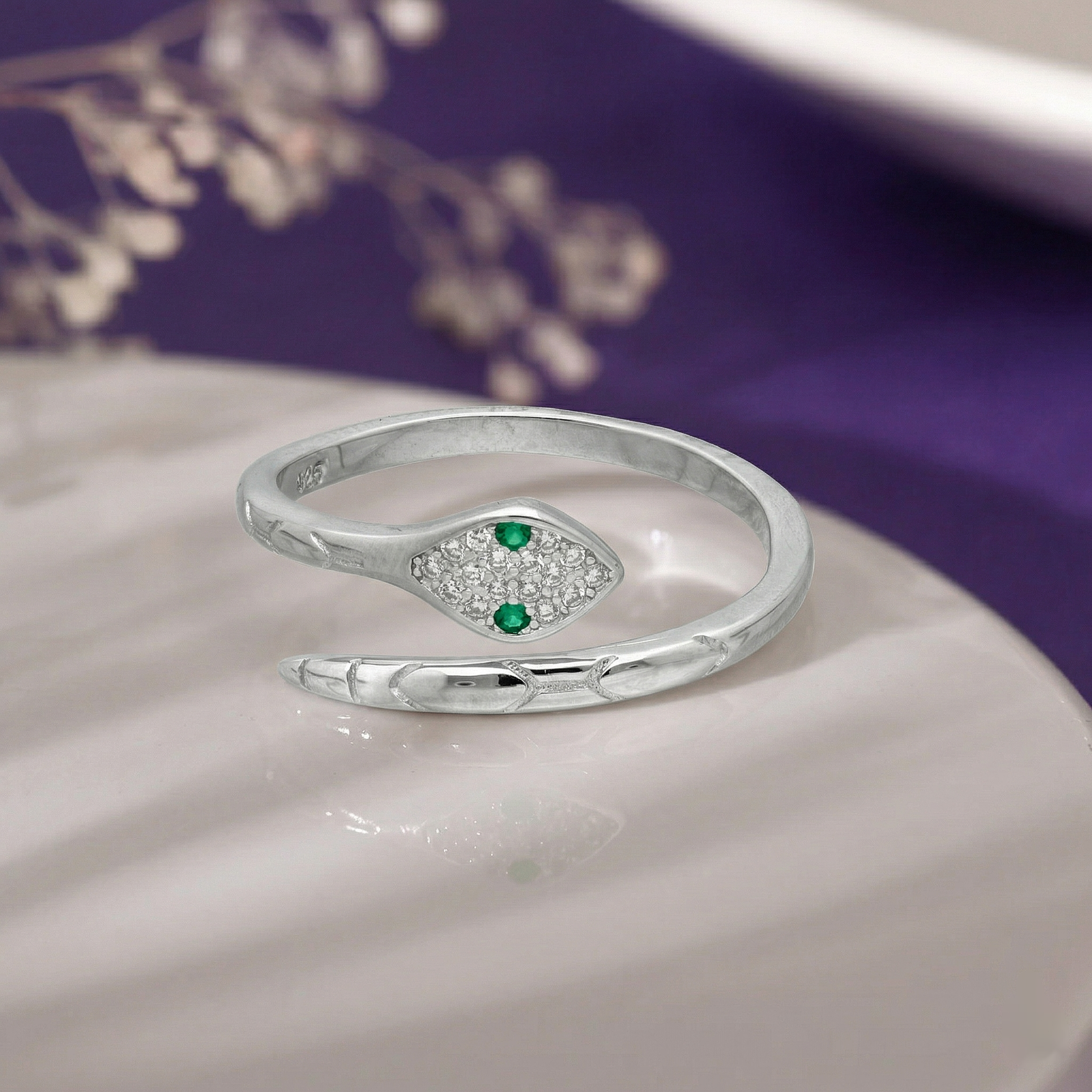 Mystic Snake Wrap Silver Ring