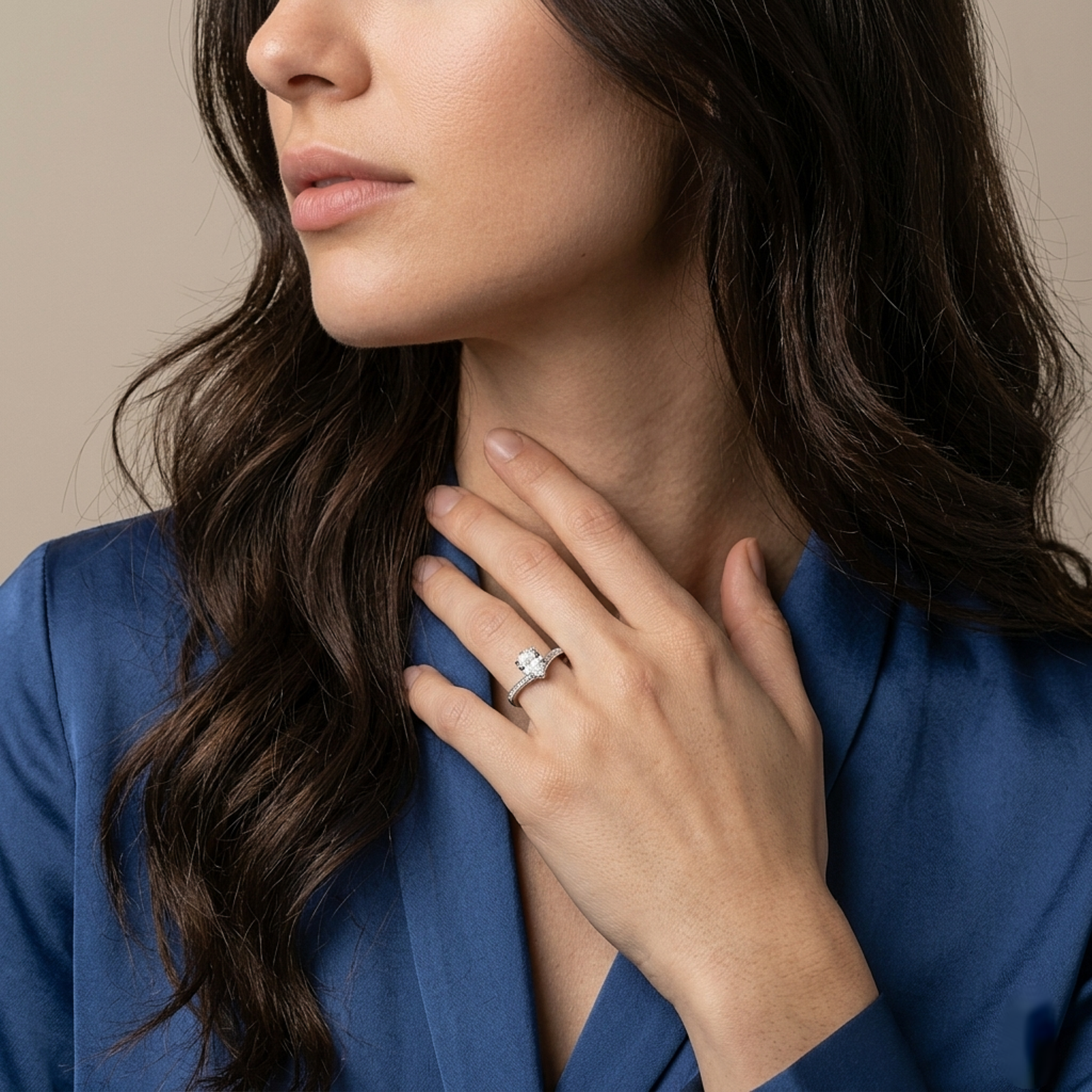 Pear Cut Solitaire Silver Ring
