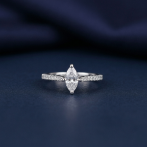 Marquise Crystal Silver Ring hover