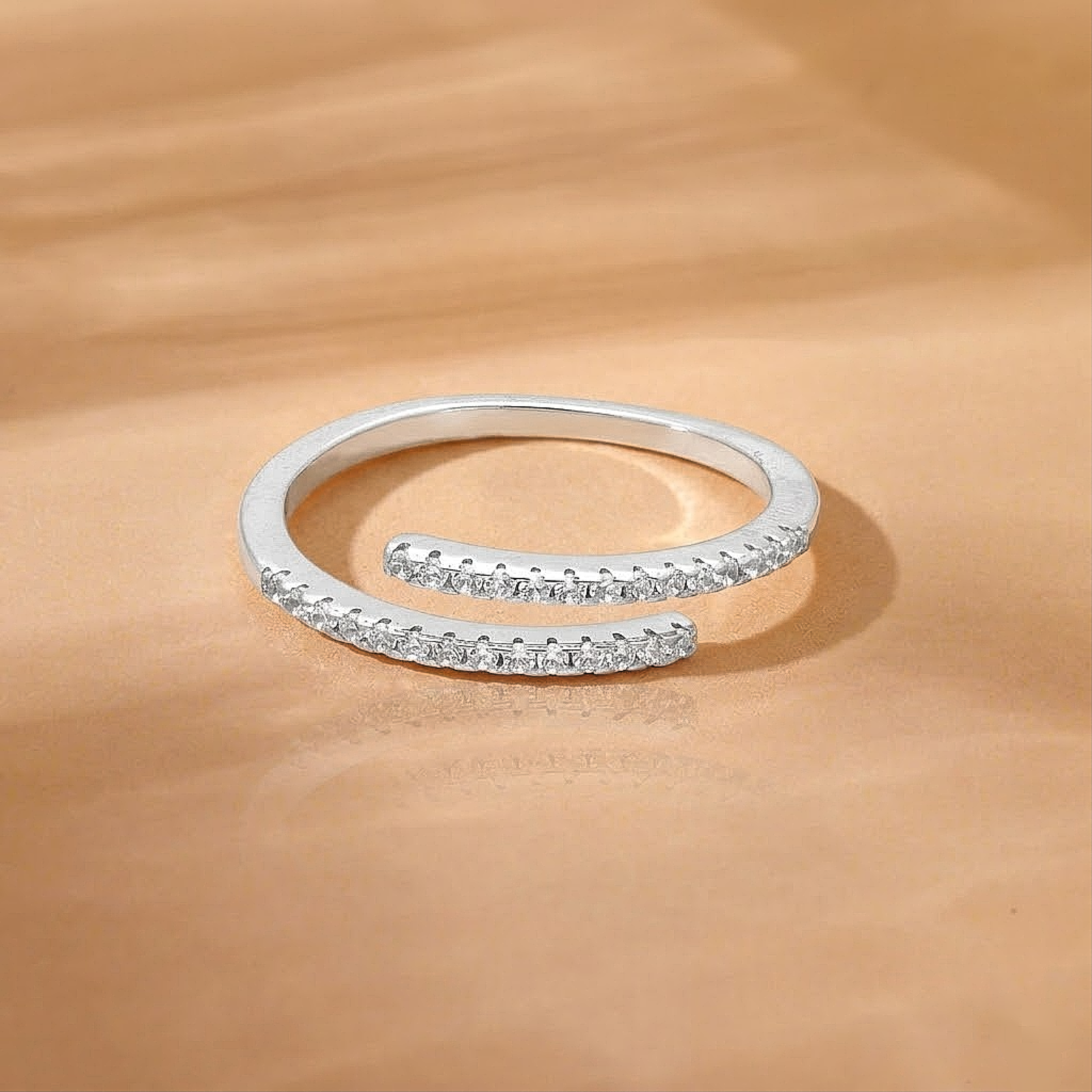 Double Line Wrap Silver Ring