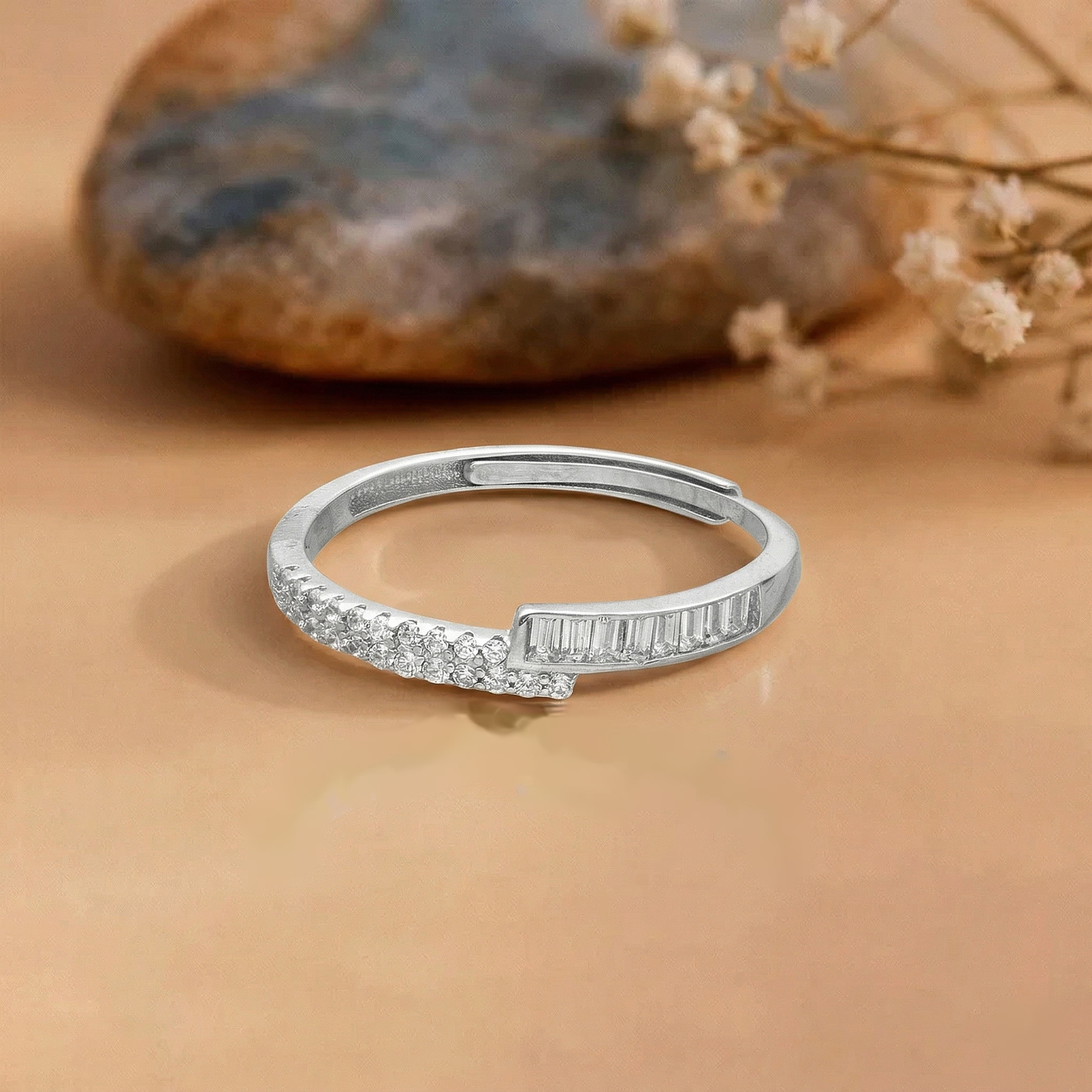 Geometric Line Silver Ring