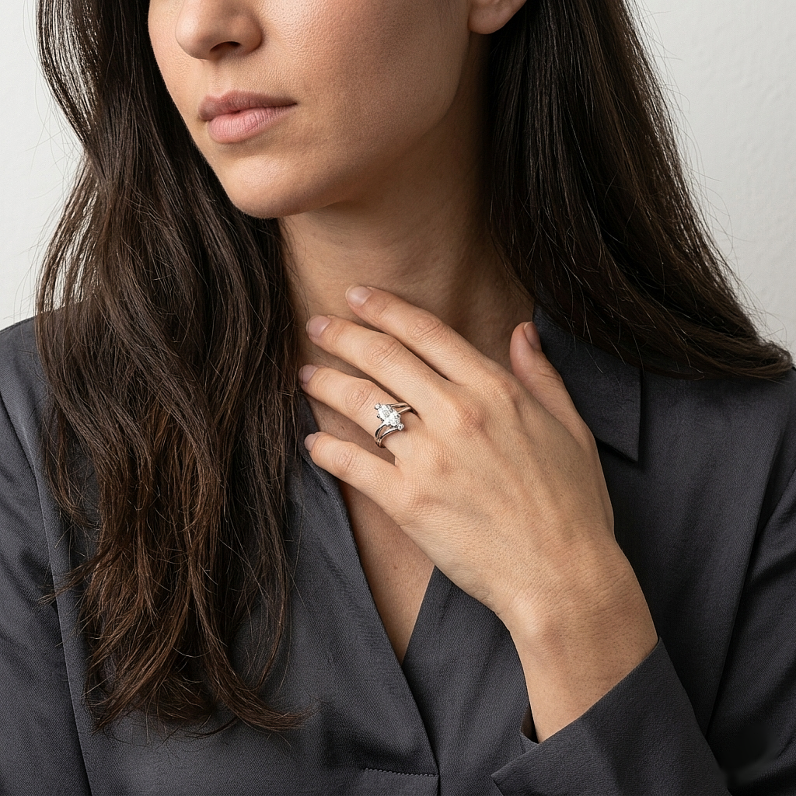 Twisted Oval Silver Ring