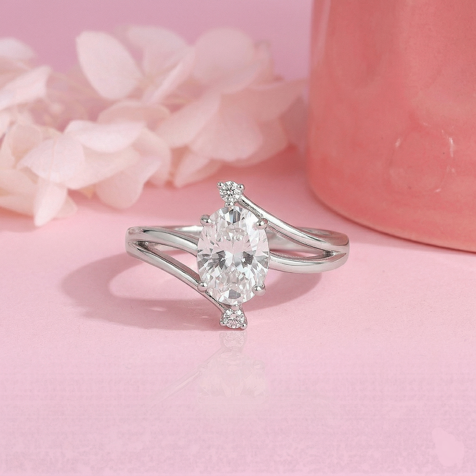 Twisted Oval Silver Ring