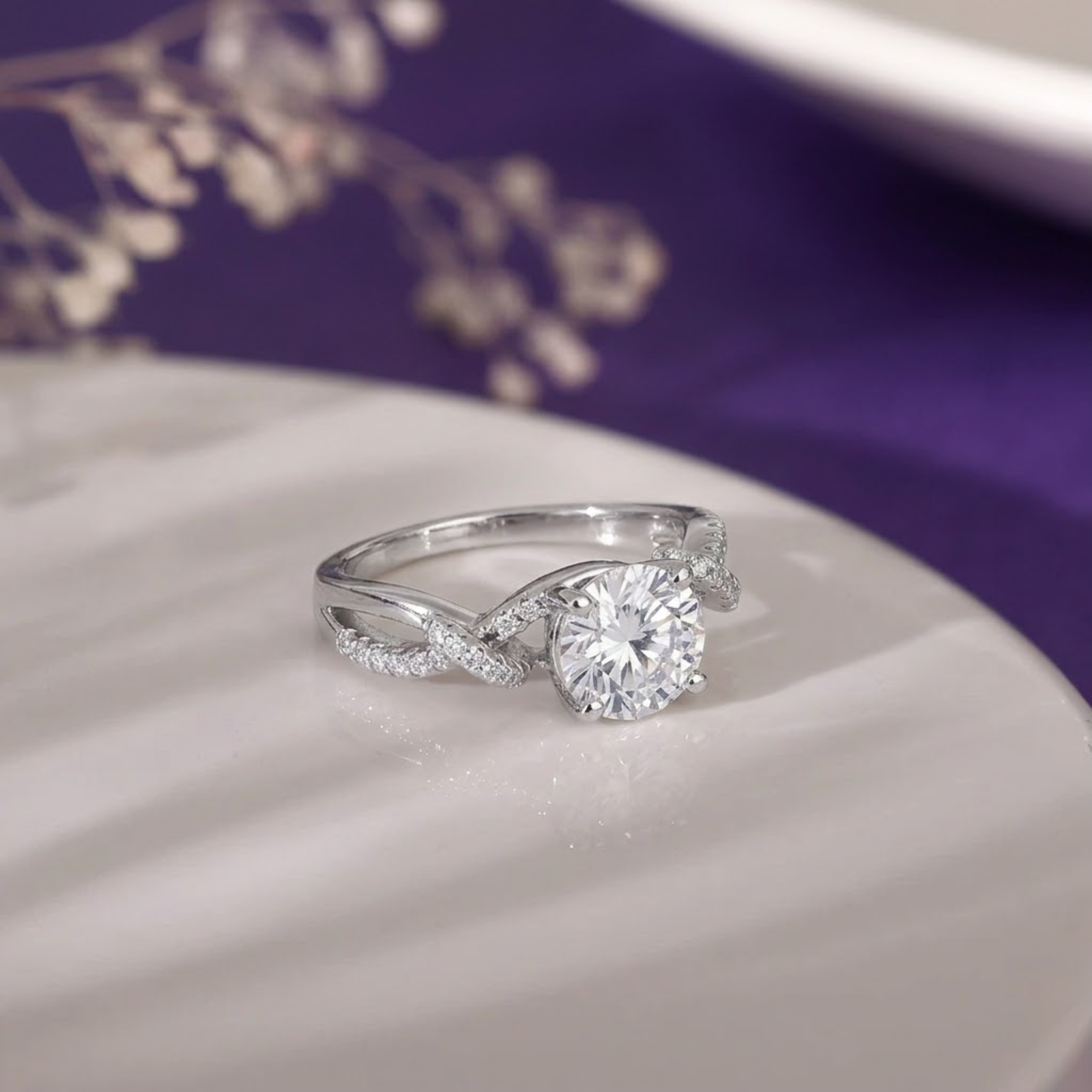 Cross Twist Silver Ring
