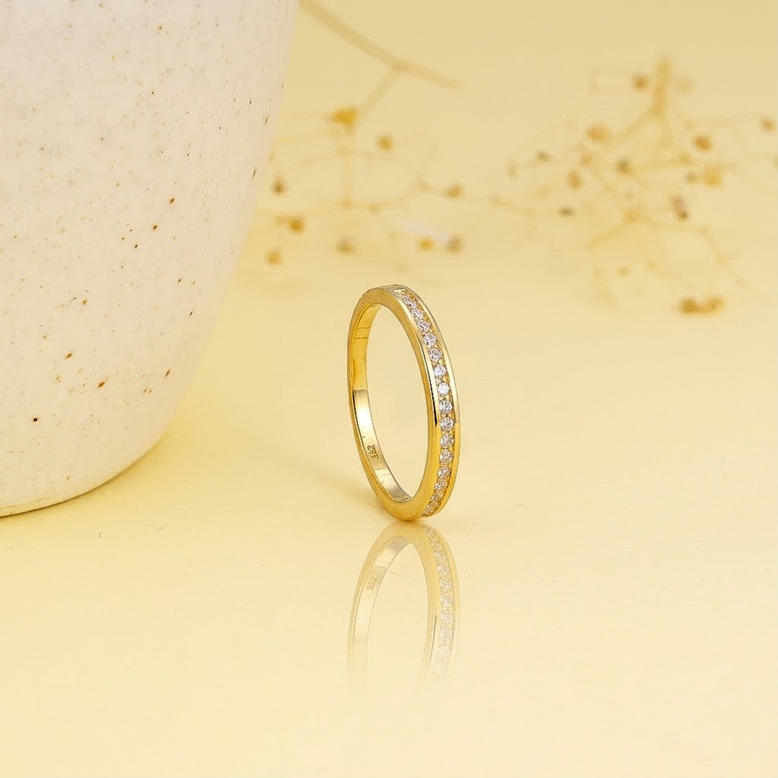 Classic Crystal Band Silver Ring