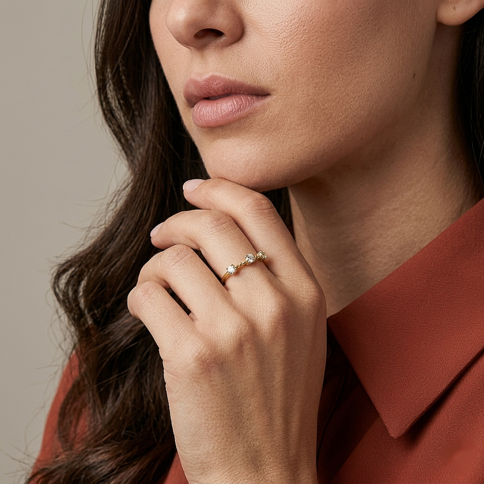Classic Three Stone Silver Ring