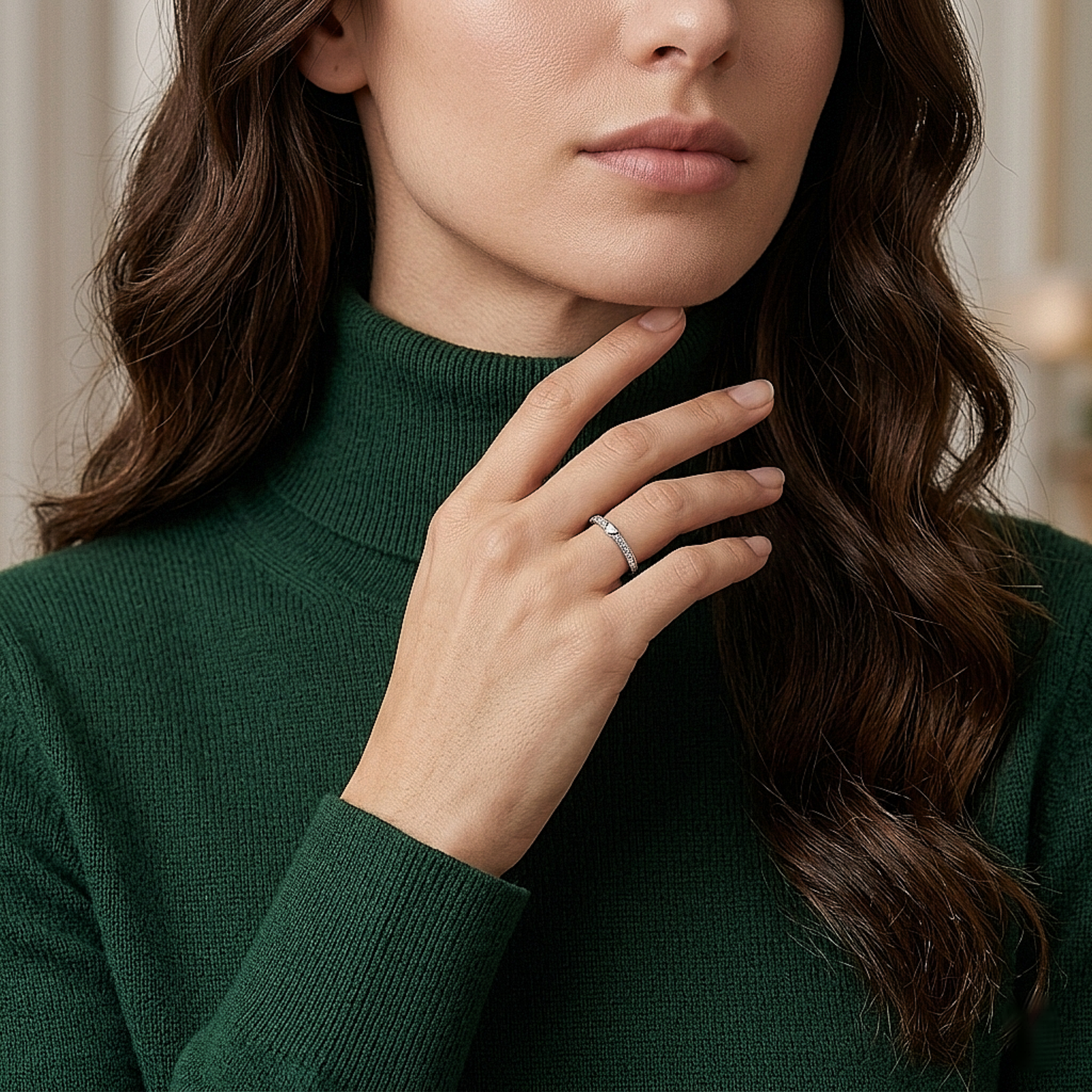 Heart Line Silver Ring