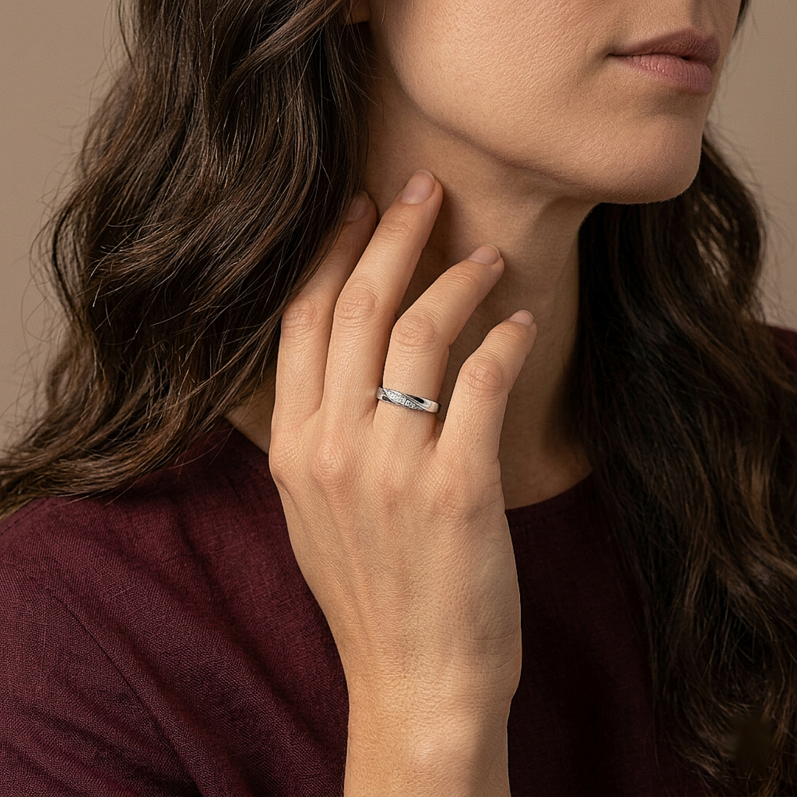 Twisted Crystal Silver Ring