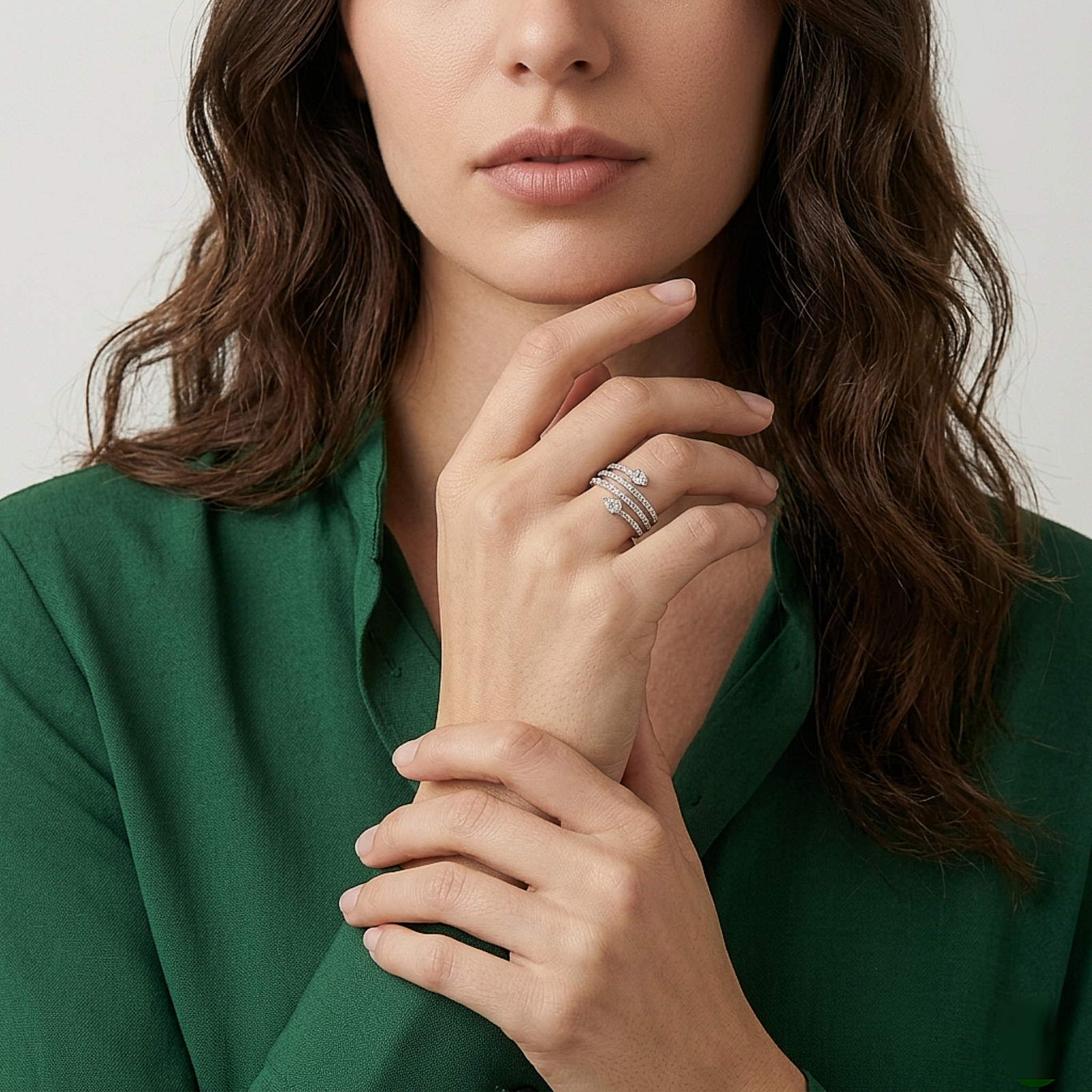Layered Wrap Silver Ring