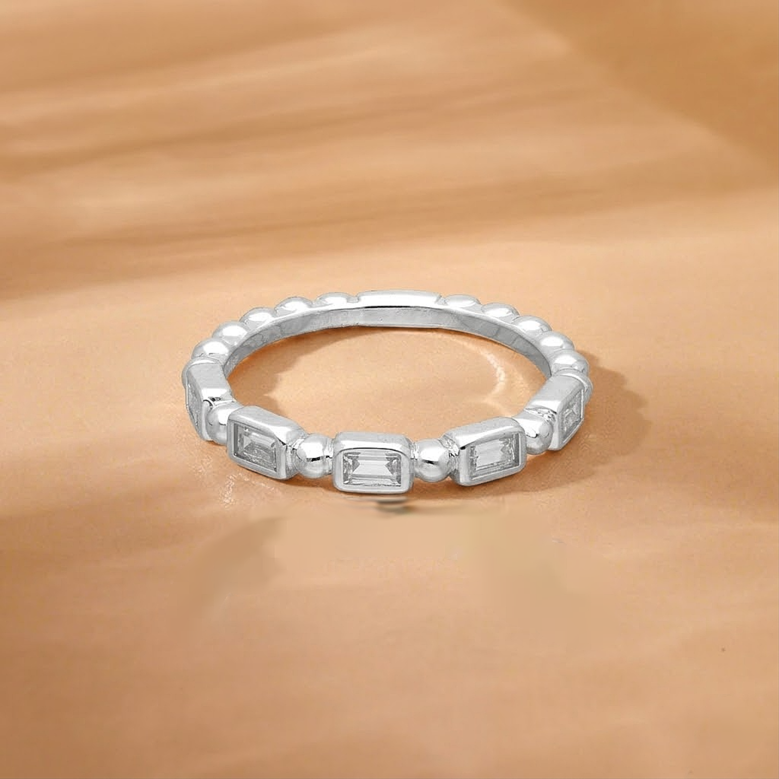 Baguette Eternity Silver Ring