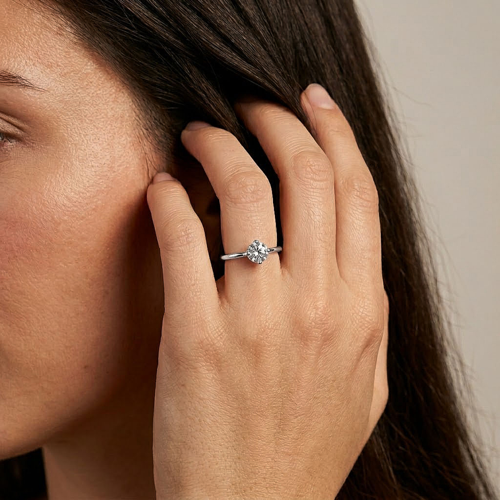 Classic Solitaire Silver Ring