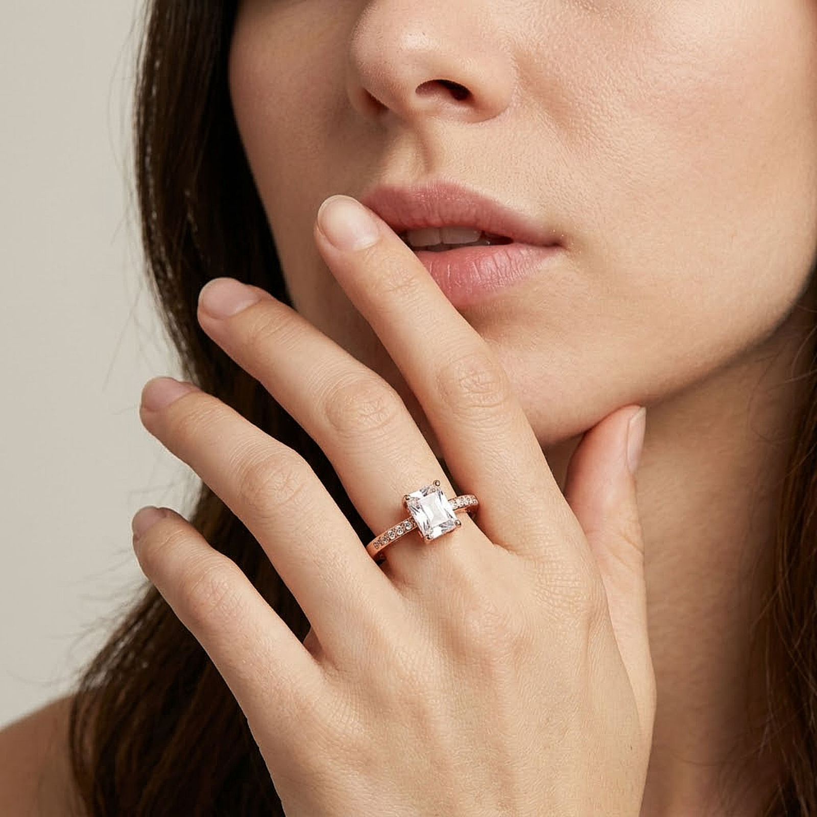 Radiant Rectangle Silver Ring