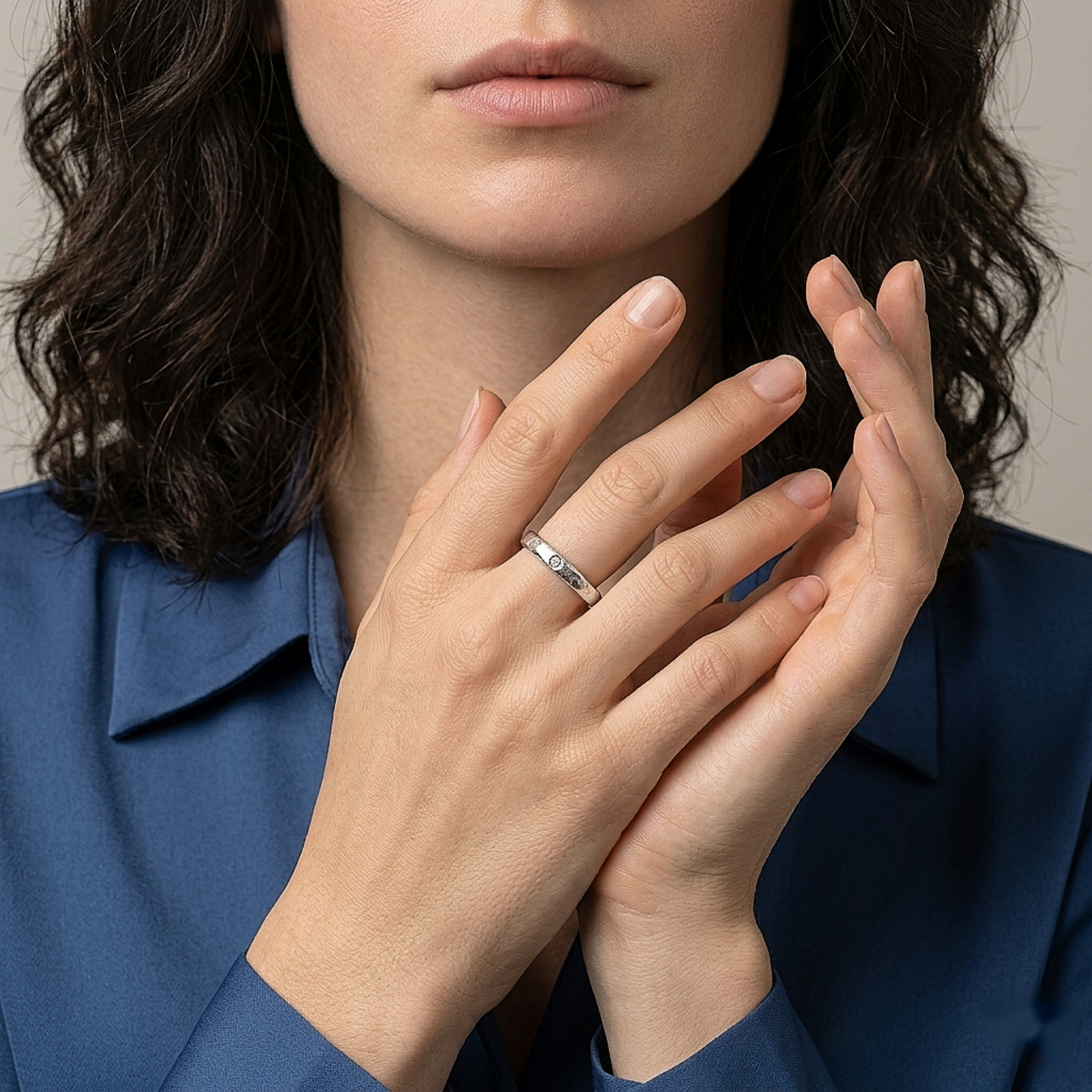 Minimal Crystal Silver Ring
