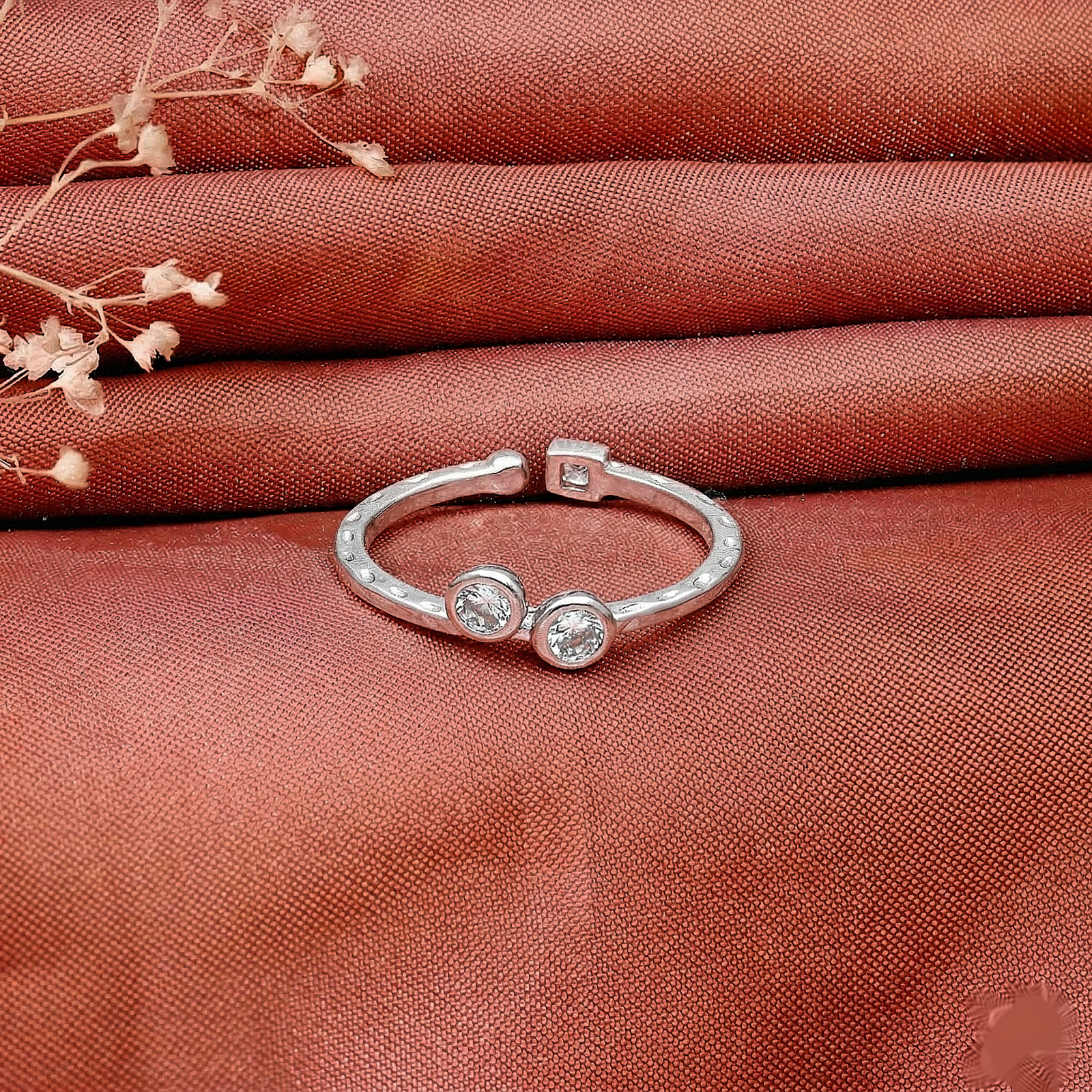 Dual Stone Silver Ring