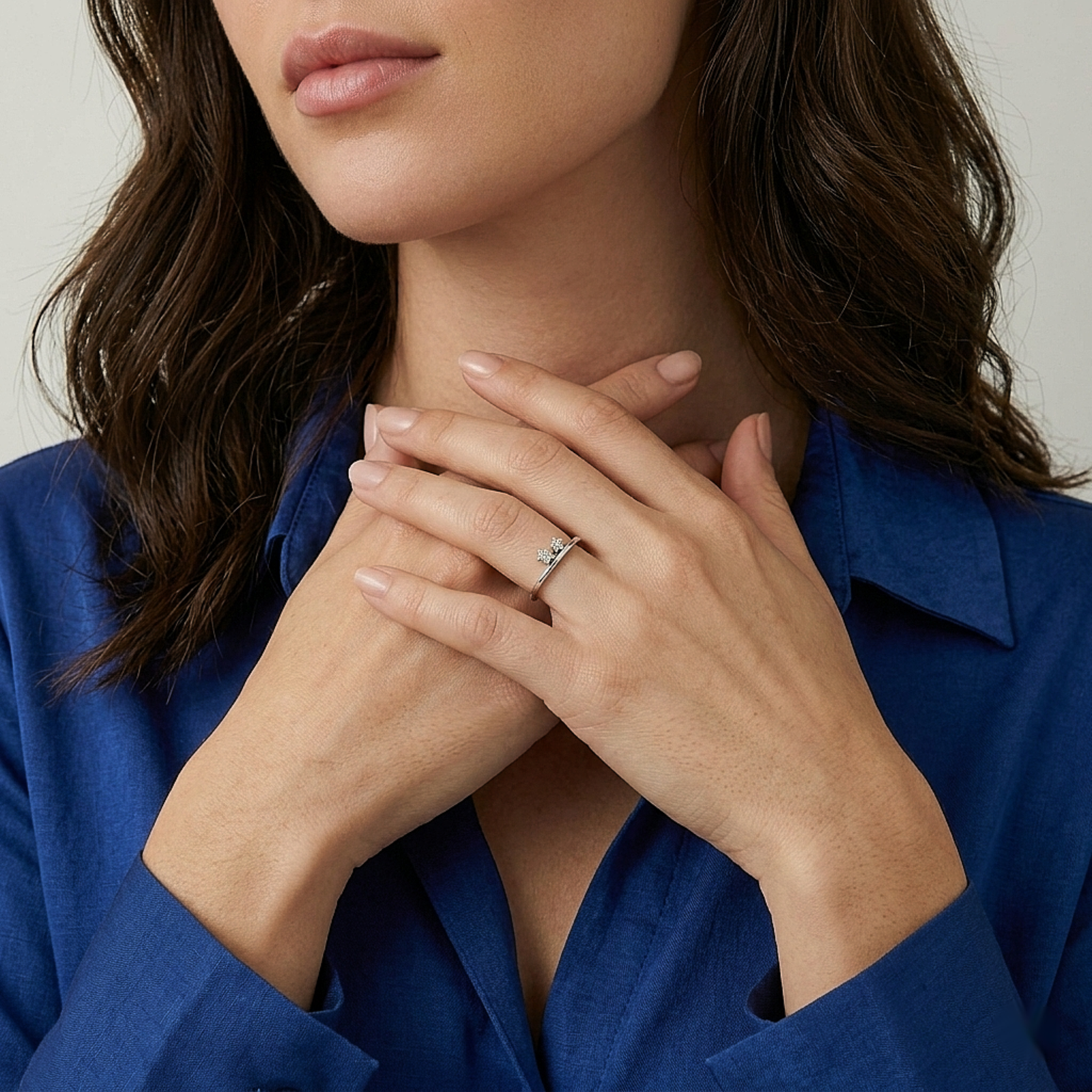 Double Star Silver Ring